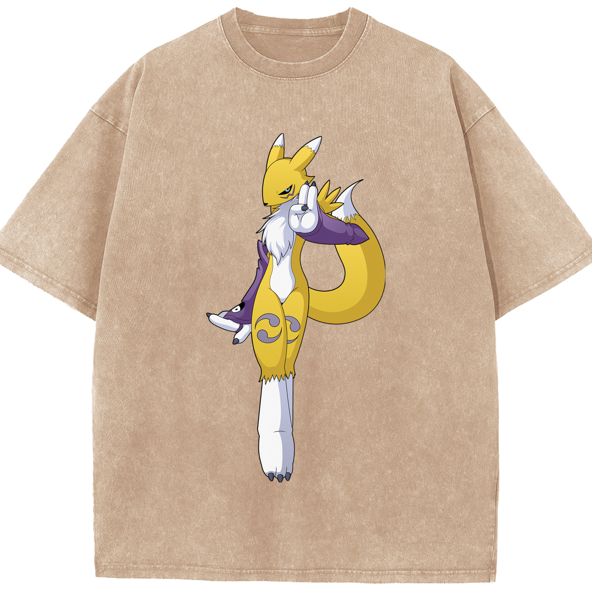 （画像用） Digimon デジタルモンスター/デジモン 綿100% ヴィンテージ風 半袖Tシャツ（フロントプリント）