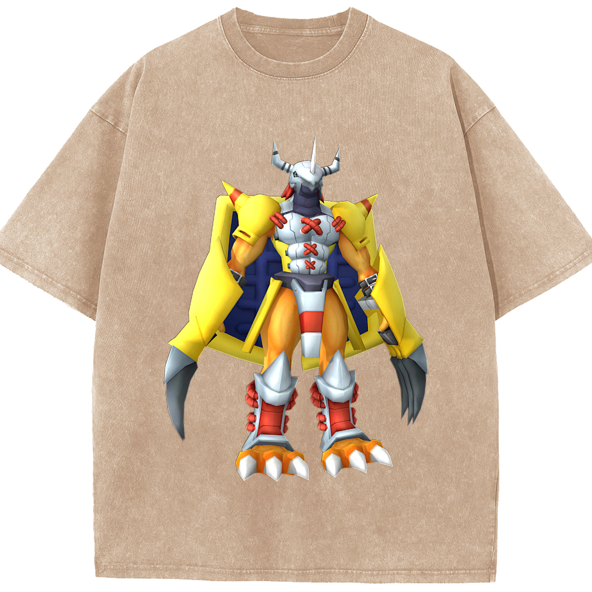 （画像用） Digimon デジタルモンスター/デジモン 綿100% ヴィンテージ風 半袖Tシャツ（フロントプリント）