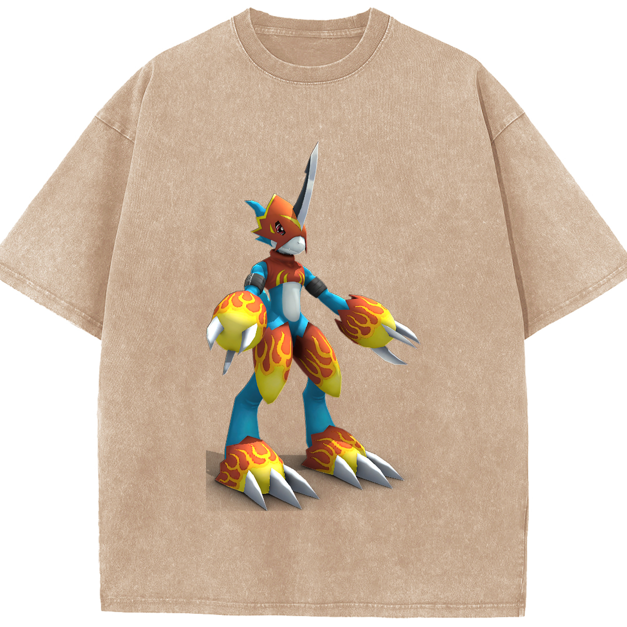 （画像用） Digimon デジタルモンスター/デジモン 綿100% ヴィンテージ風 半袖Tシャツ（フロントプリント）