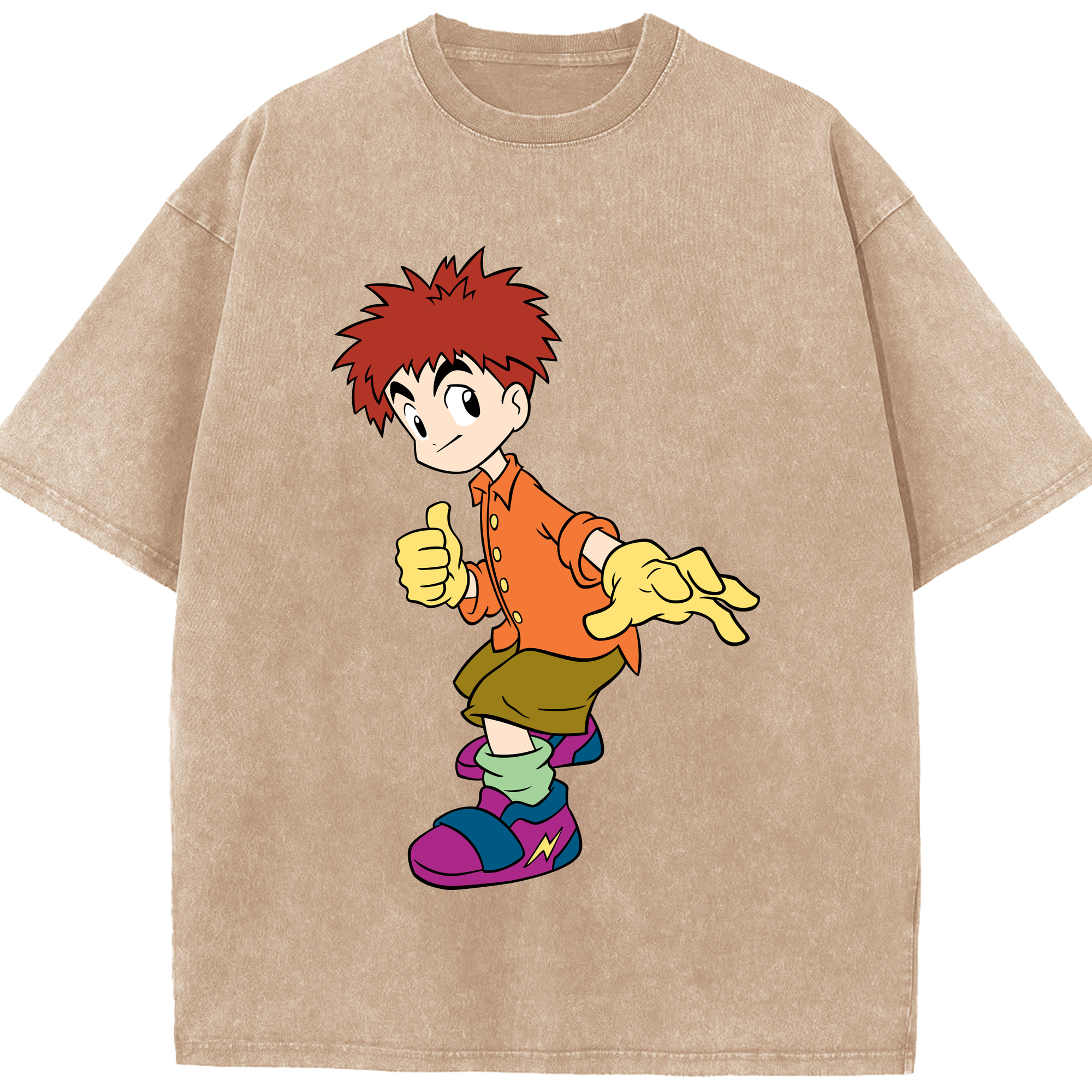 （画像用） Digimon デジタルモンスター/デジモン 綿100% ヴィンテージ風 半袖Tシャツ（フロントプリント）