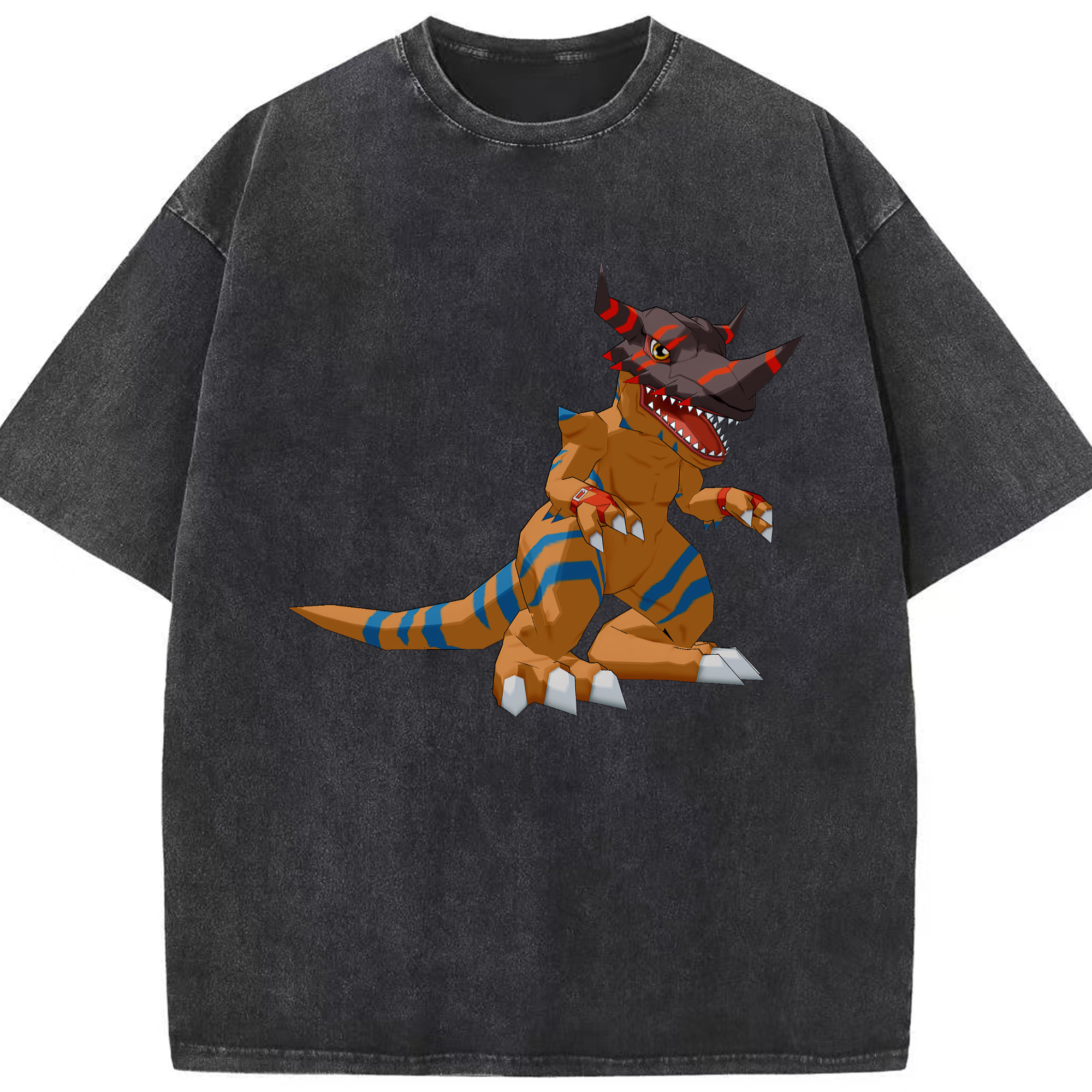 （画像用） Digimon デジタルモンスター/デジモン 綿100% ヴィンテージ風 半袖Tシャツ（フロントプリント）