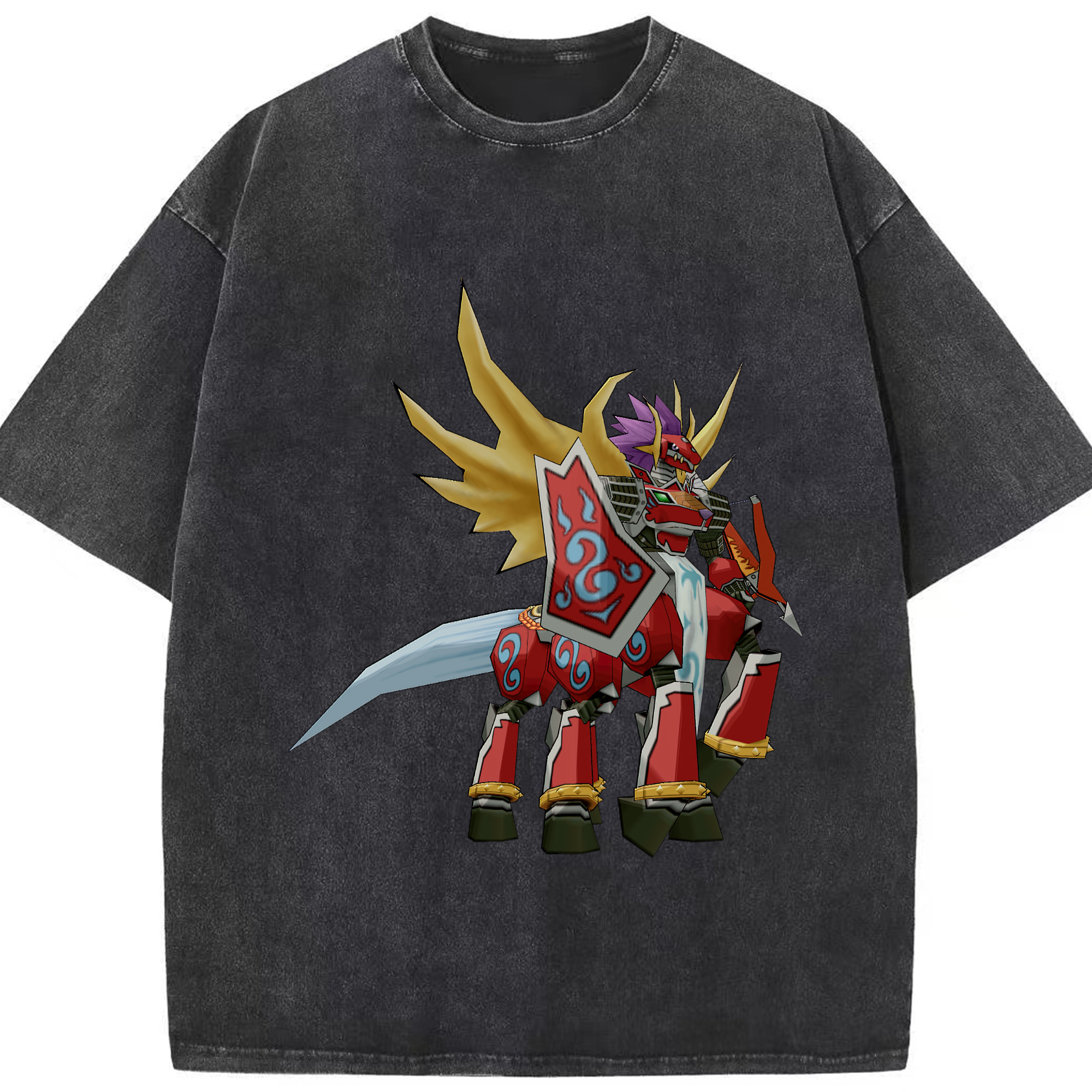 （画像用） Digimon デジタルモンスター/デジモン 綿100% ヴィンテージ風 半袖Tシャツ（フロントプリント）