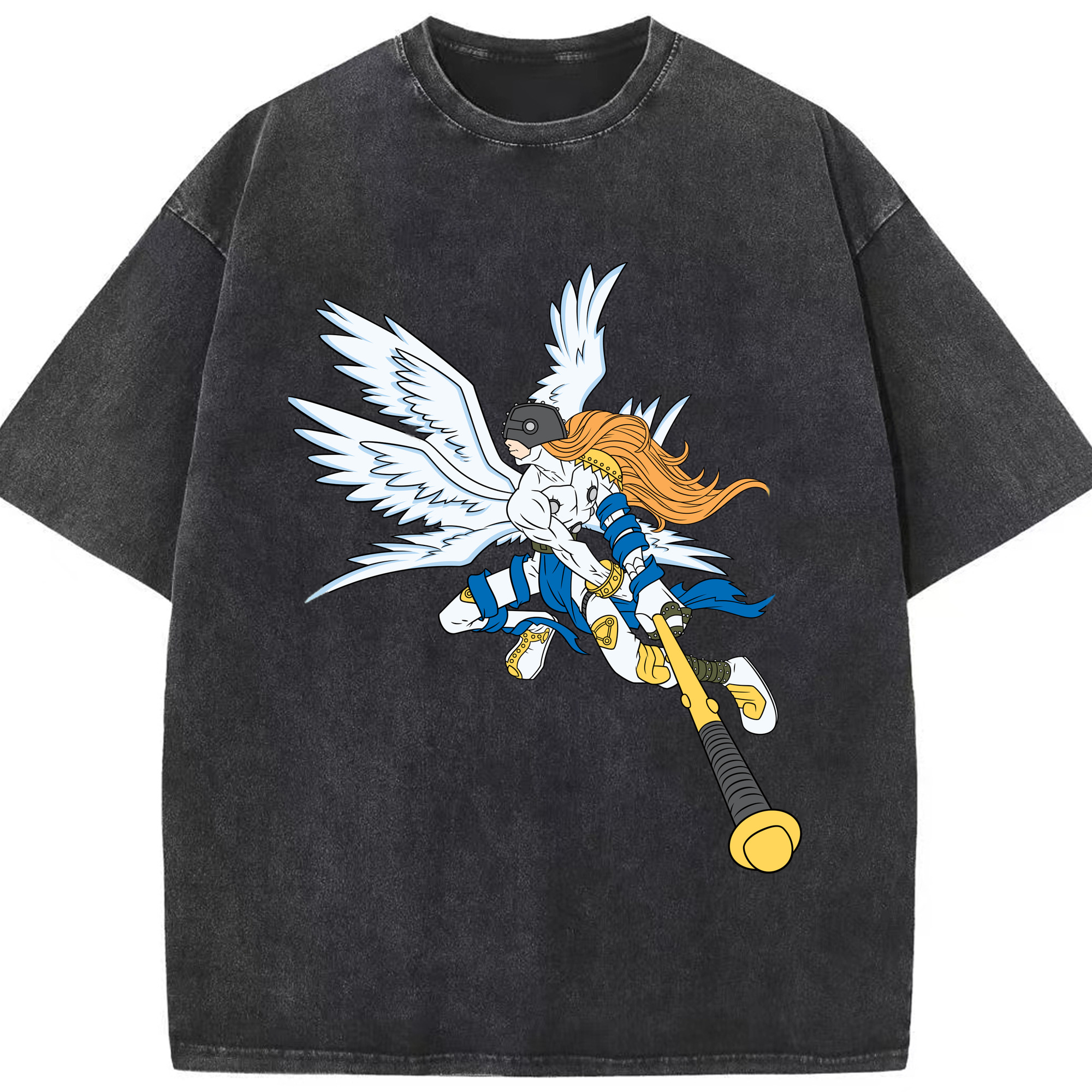 （画像用） Digimon デジタルモンスター/デジモン 綿100% ヴィンテージ風 半袖Tシャツ（フロントプリント）