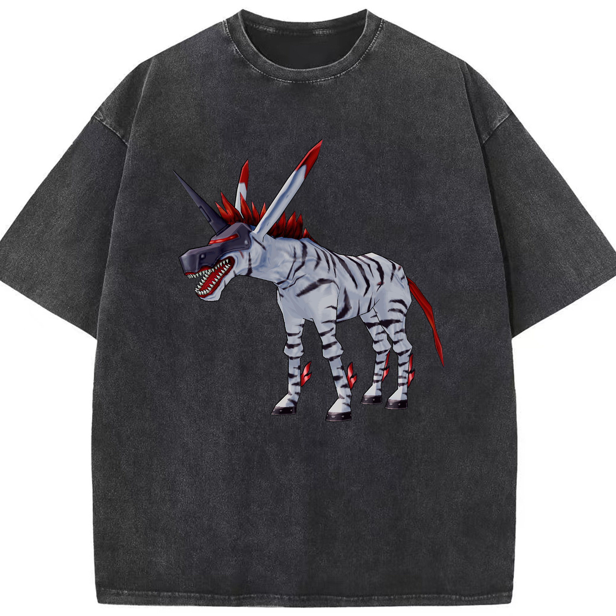（画像用） Digimon デジタルモンスター/デジモン 綿100% ヴィンテージ風 半袖Tシャツ（フロントプリント）