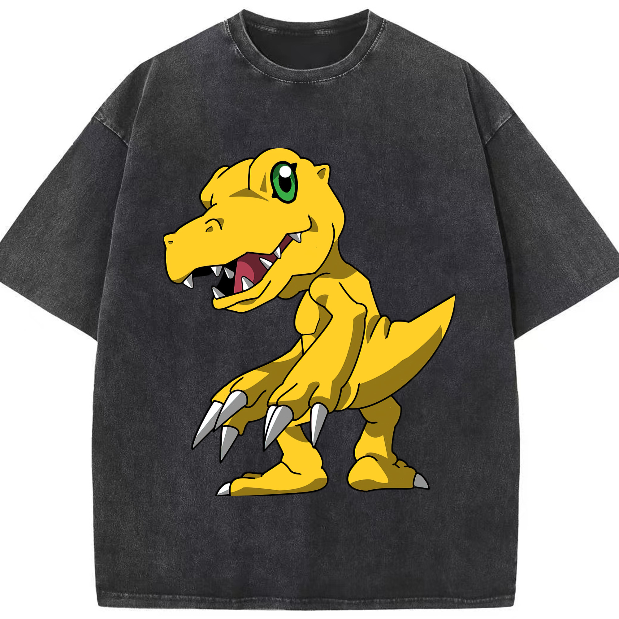 （画像用） Digimon デジタルモンスター/デジモン 綿100% ヴィンテージ風 半袖Tシャツ（フロントプリント）