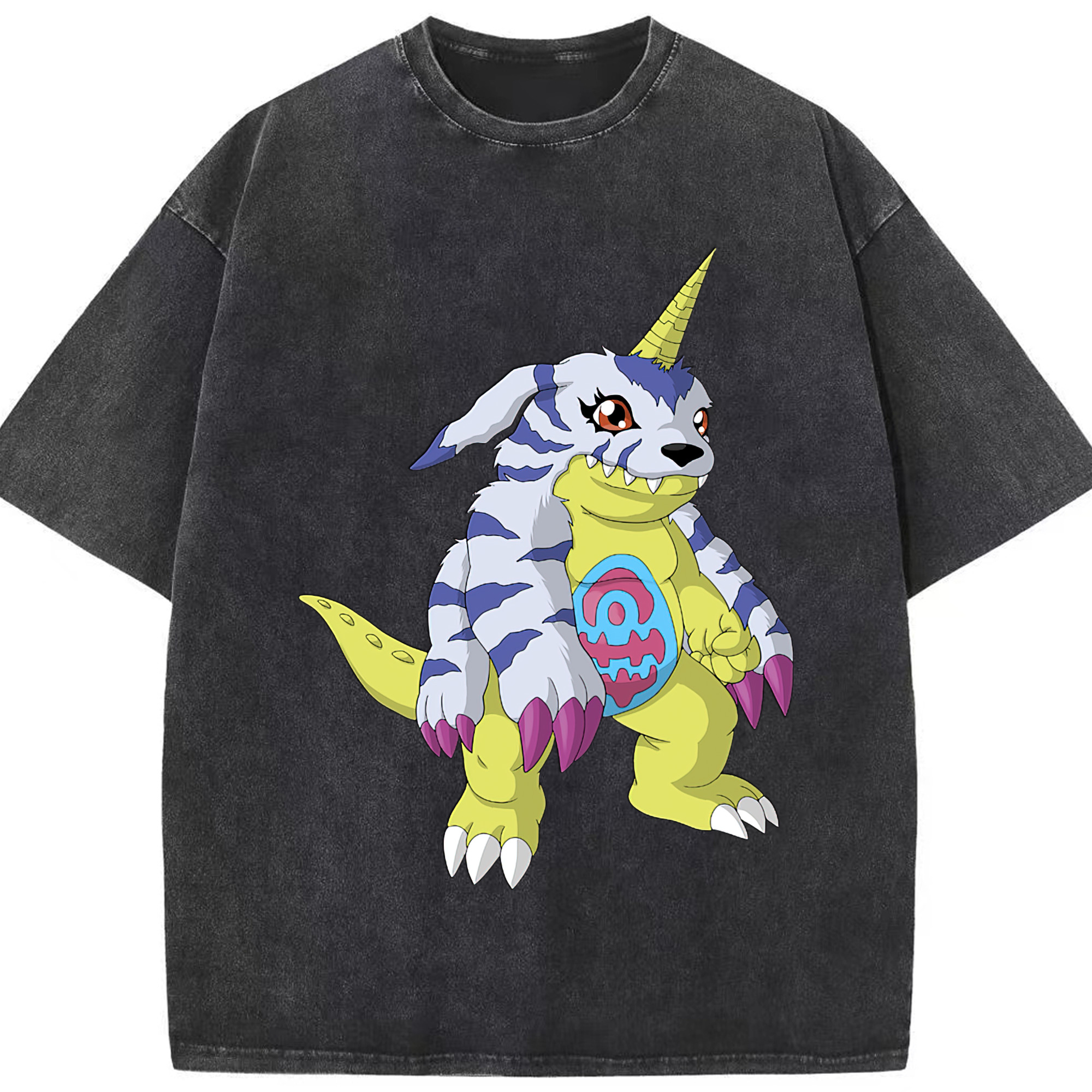 （画像用） Digimon デジタルモンスター/デジモン 綿100% ヴィンテージ風 半袖Tシャツ（フロントプリント）