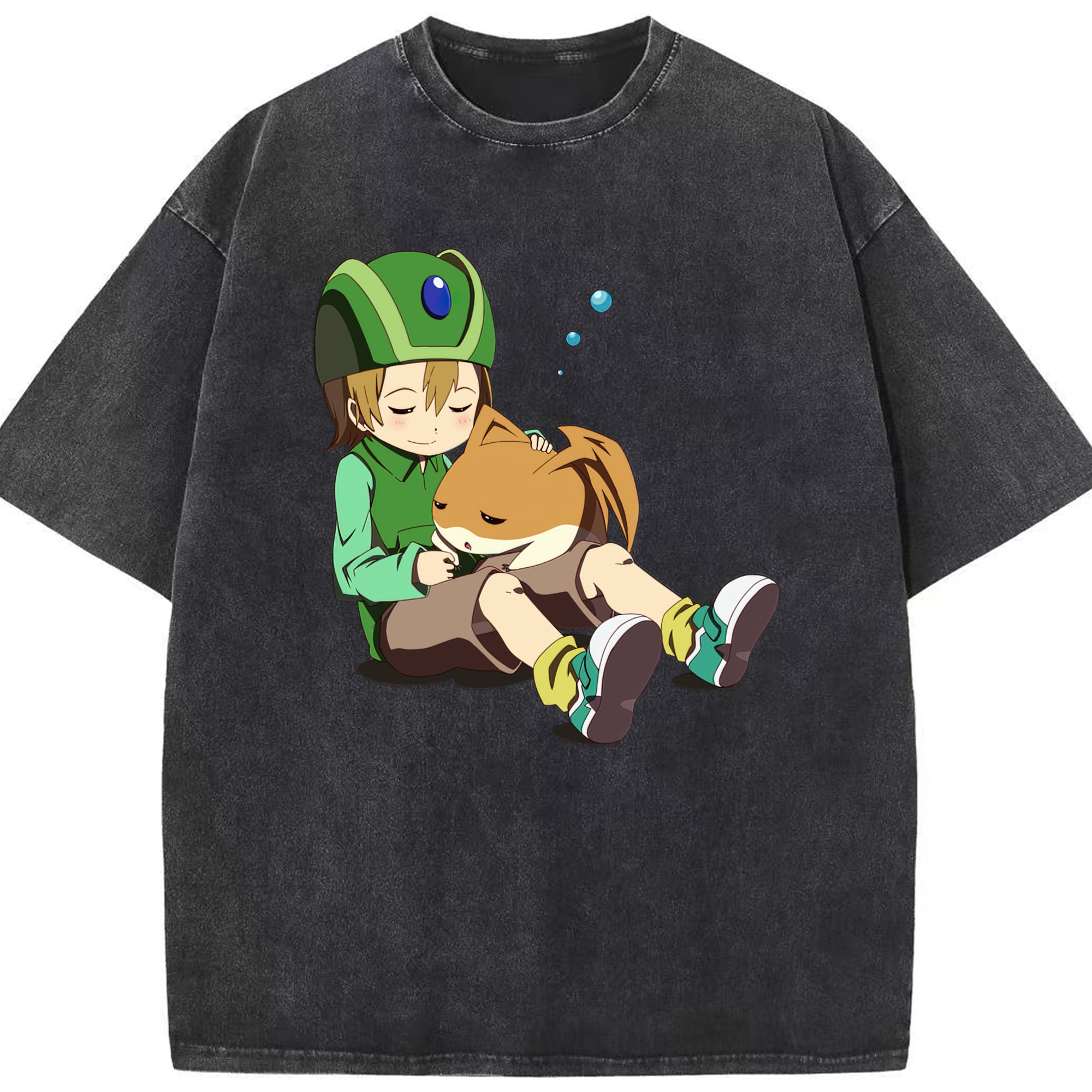 （画像用） Digimon デジタルモンスター/デジモン 綿100% ヴィンテージ風 半袖Tシャツ（フロントプリント）