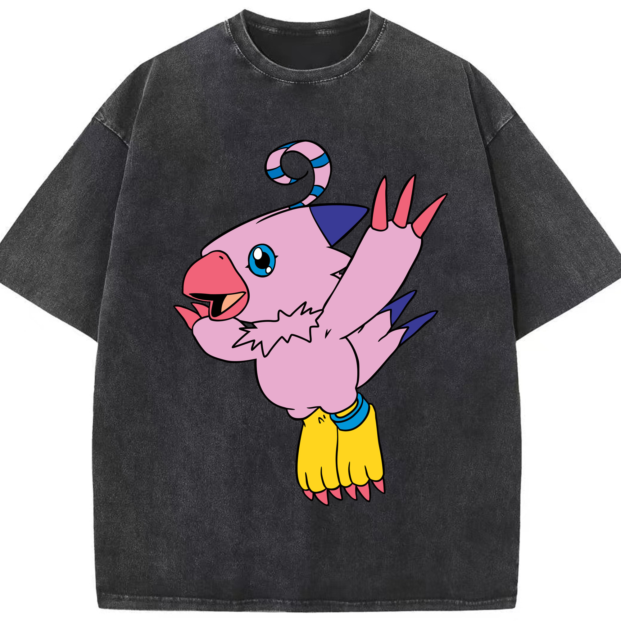 （画像用） Digimon デジタルモンスター/デジモン 綿100% ヴィンテージ風 半袖Tシャツ（フロントプリント）