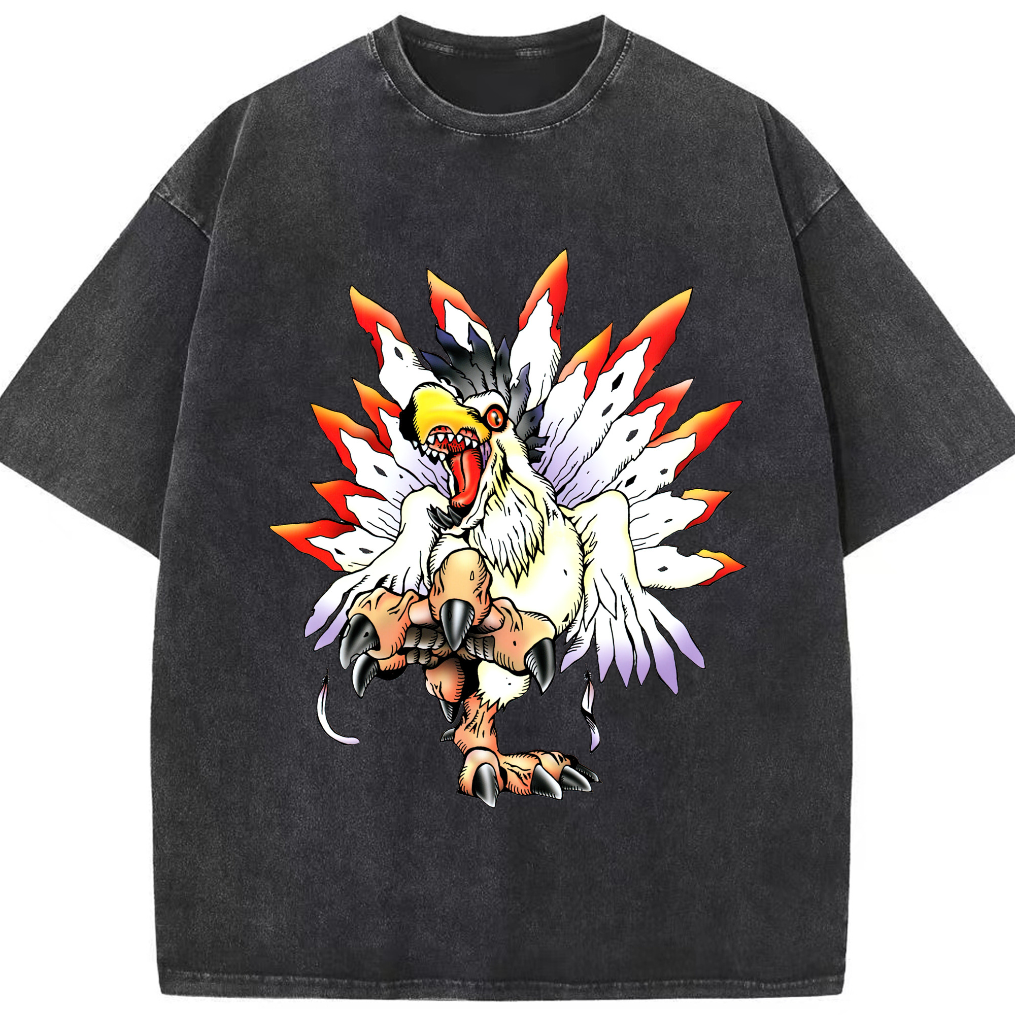 （画像用） Digimon デジタルモンスター/デジモン 綿100% ヴィンテージ風 半袖Tシャツ（フロントプリント）