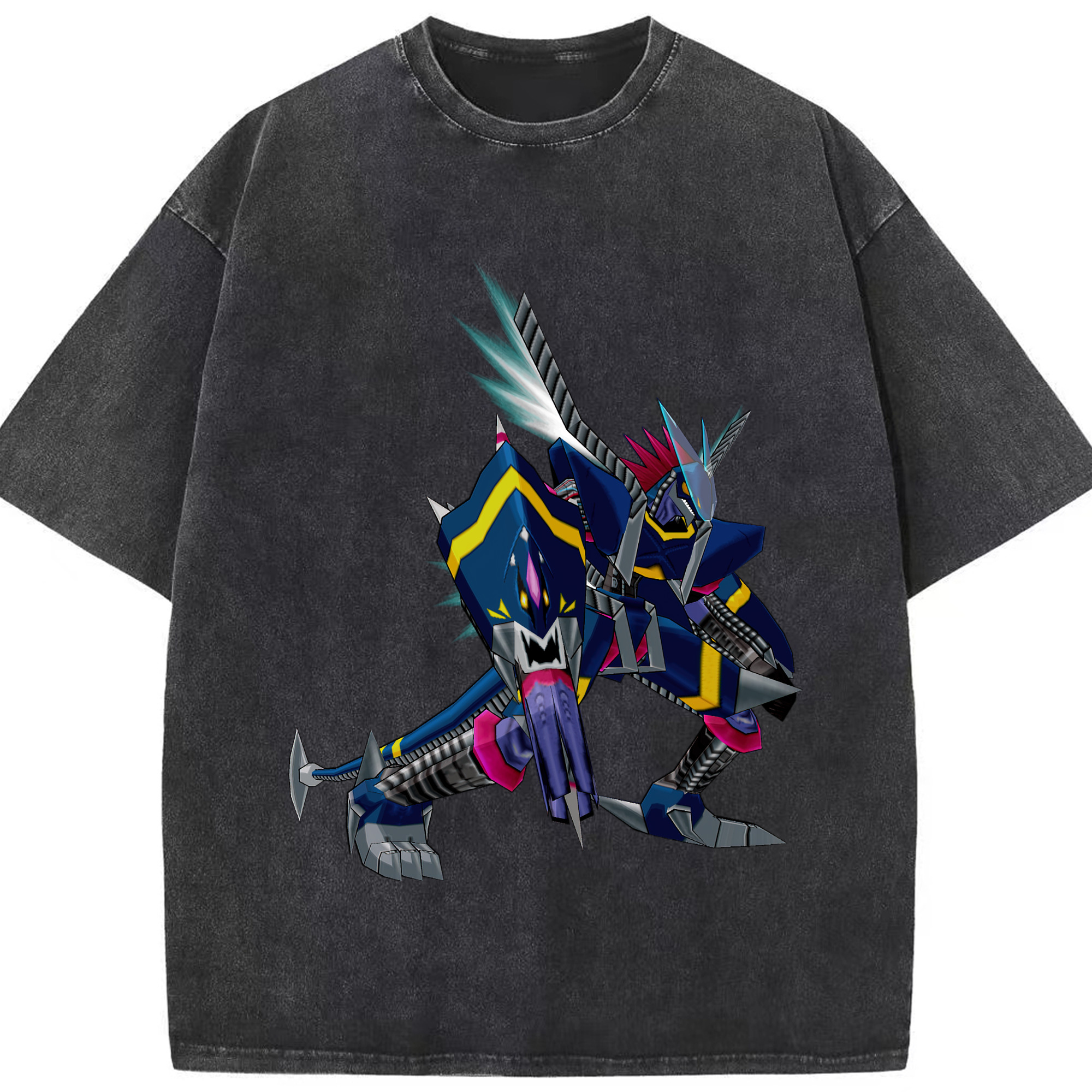 （画像用） Digimon デジタルモンスター/デジモン 綿100% ヴィンテージ風 半袖Tシャツ（フロントプリント）
