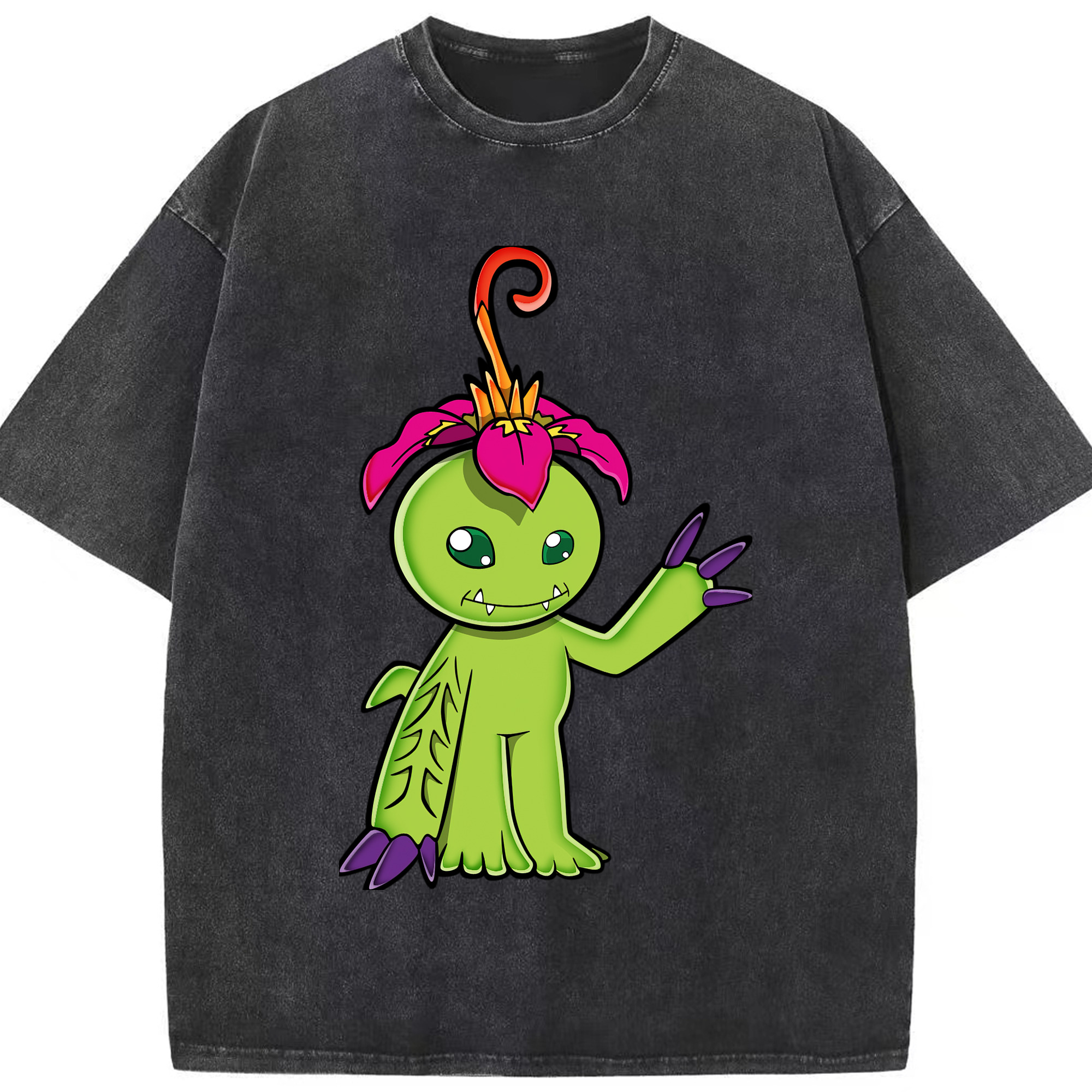 （画像用） Digimon デジタルモンスター/デジモン 綿100% ヴィンテージ風 半袖Tシャツ（フロントプリント）