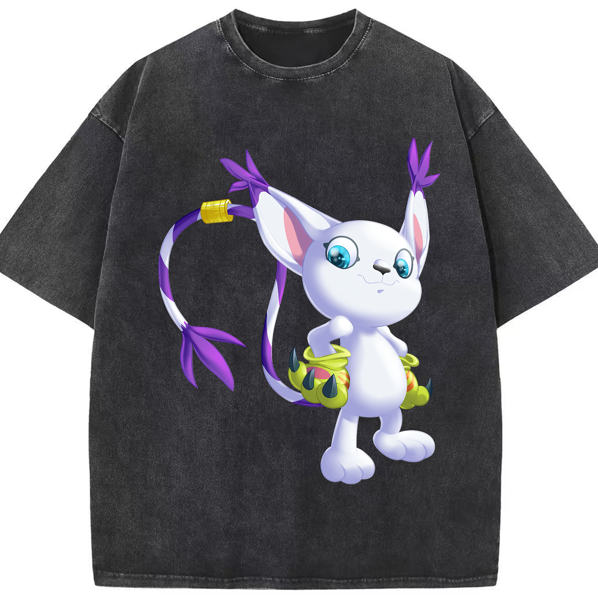 （画像用） Digimon デジタルモンスター/デジモン 綿100% ヴィンテージ風 半袖Tシャツ（フロントプリント）