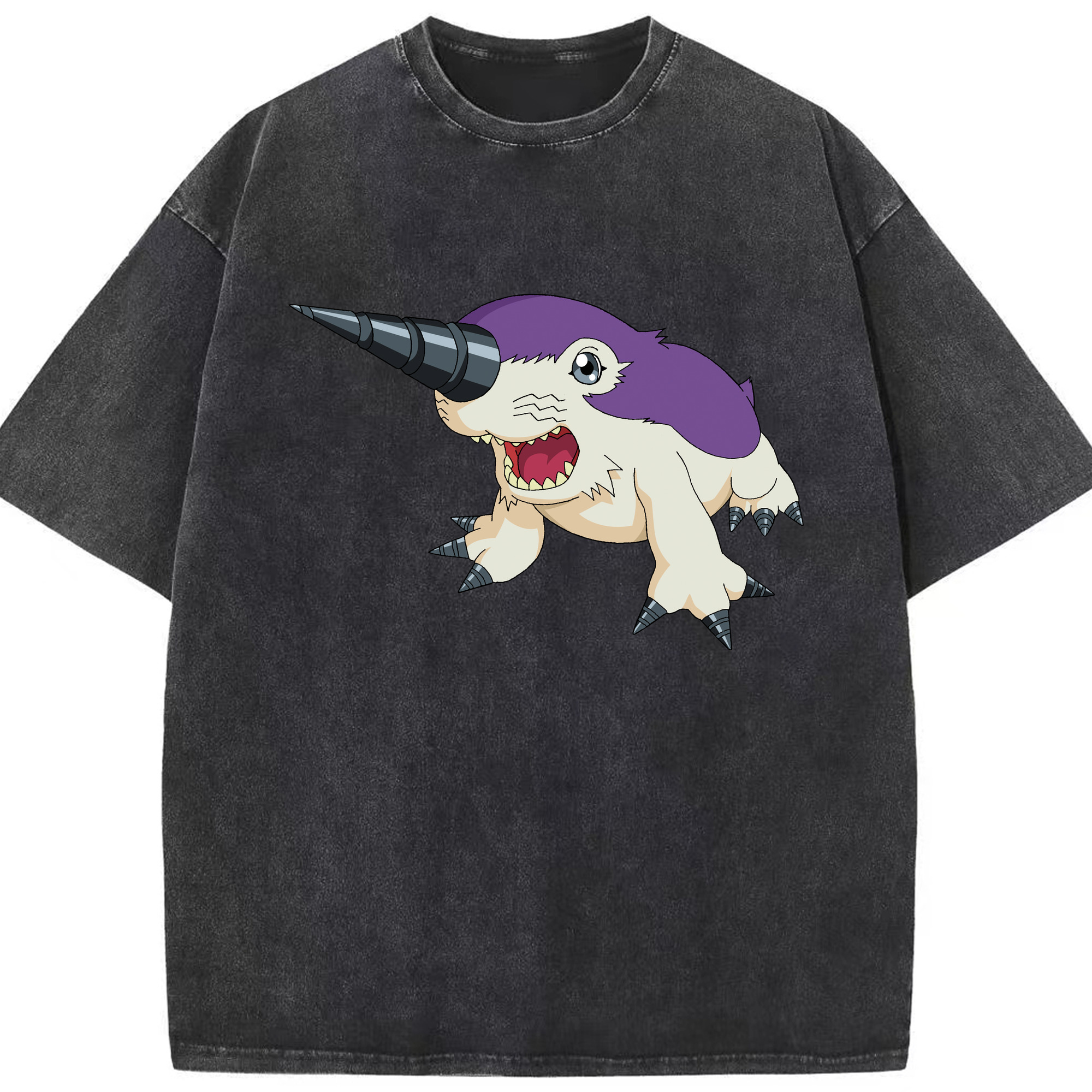 （画像用） Digimon デジタルモンスター/デジモン 綿100% ヴィンテージ風 半袖Tシャツ（フロントプリント）