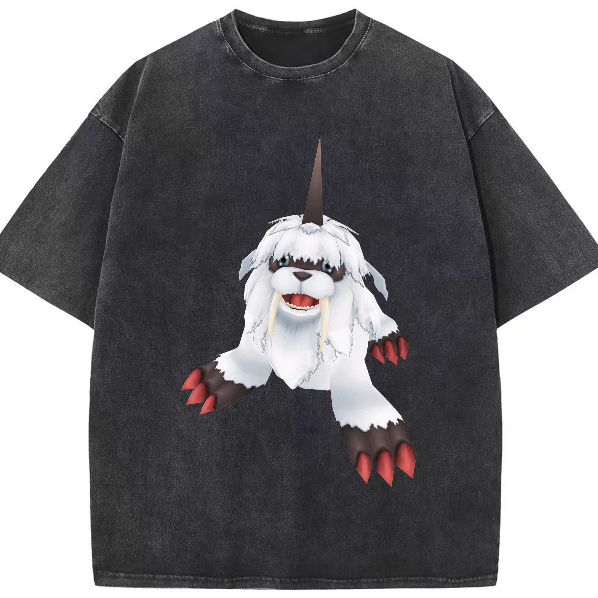 （画像用） Digimon デジタルモンスター/デジモン 綿100% ヴィンテージ風 半袖Tシャツ（フロントプリント）