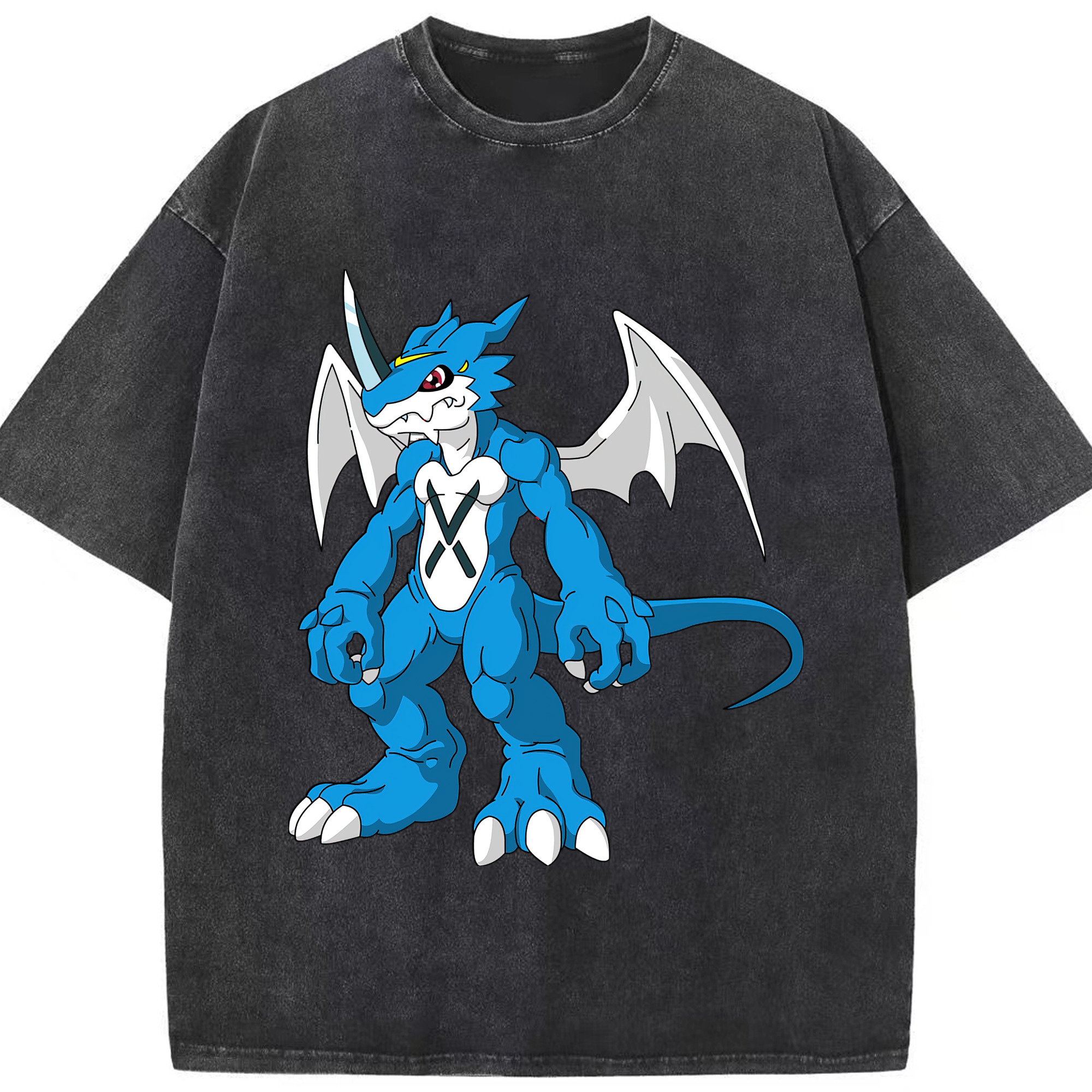 （画像用） Digimon デジタルモンスター/デジモン 綿100% ヴィンテージ風 半袖Tシャツ（フロントプリント）