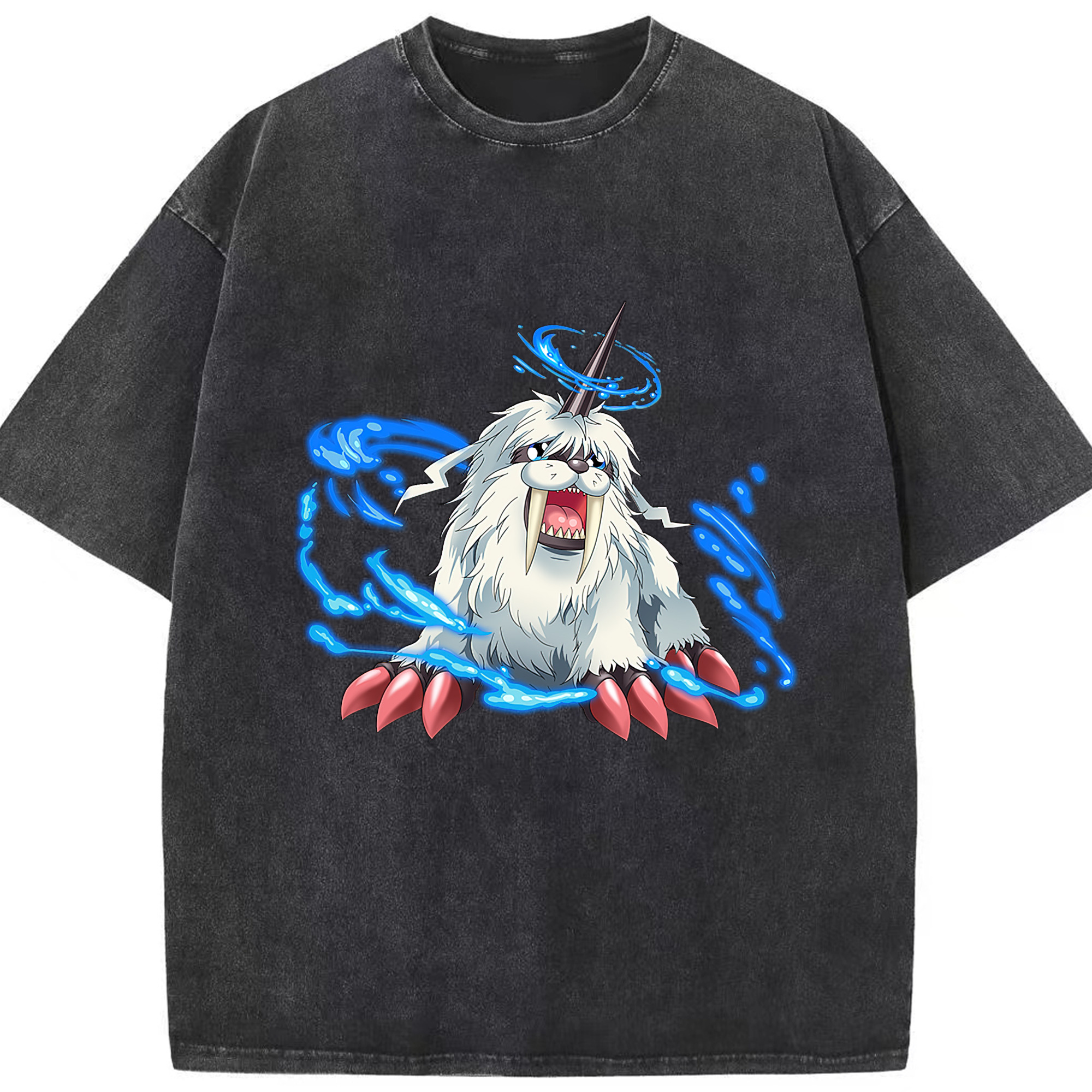 （画像用） Digimon デジタルモンスター/デジモン 綿100% ヴィンテージ風 半袖Tシャツ（フロントプリント）