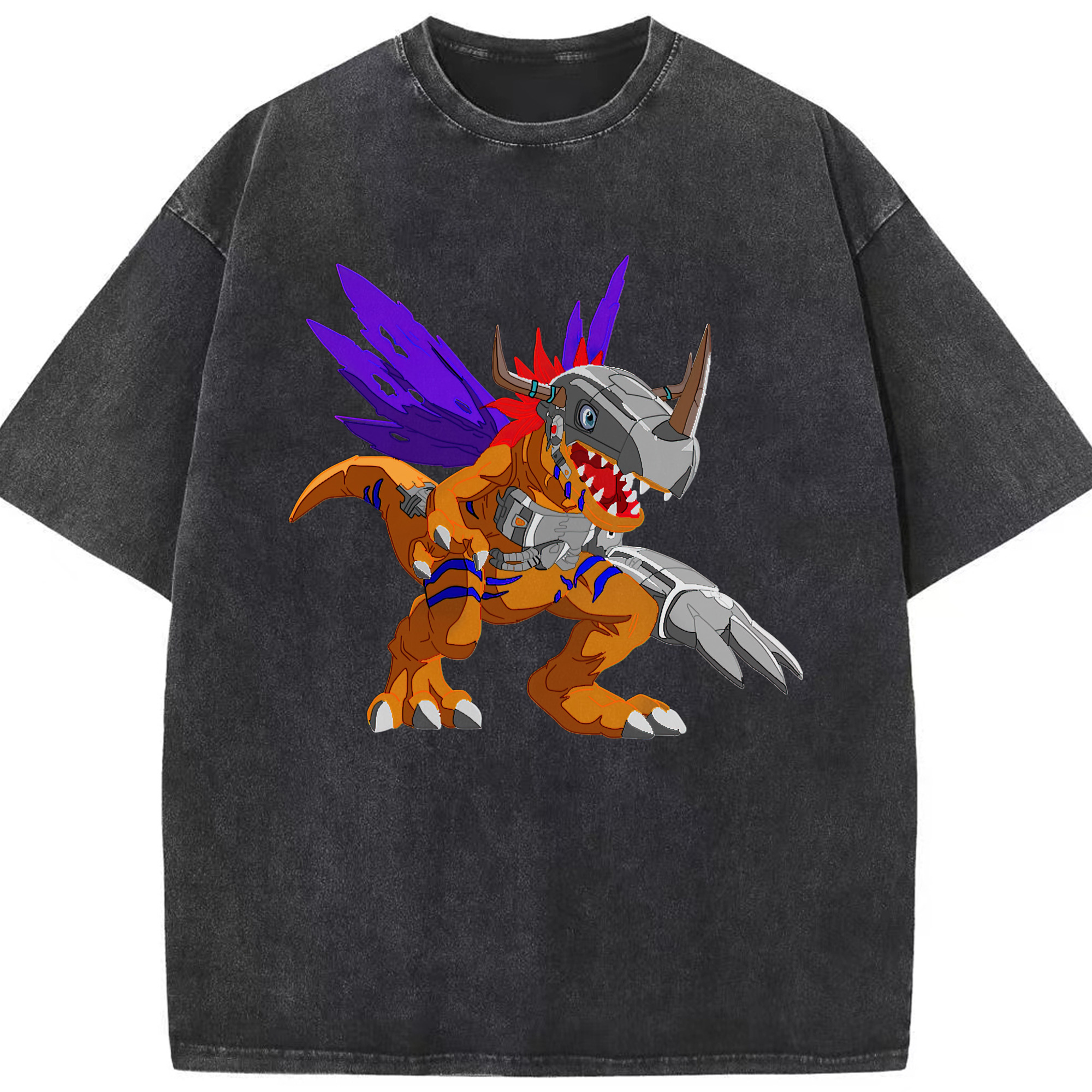 （画像用） Digimon デジタルモンスター/デジモン 綿100% ヴィンテージ風 半袖Tシャツ（フロントプリント）