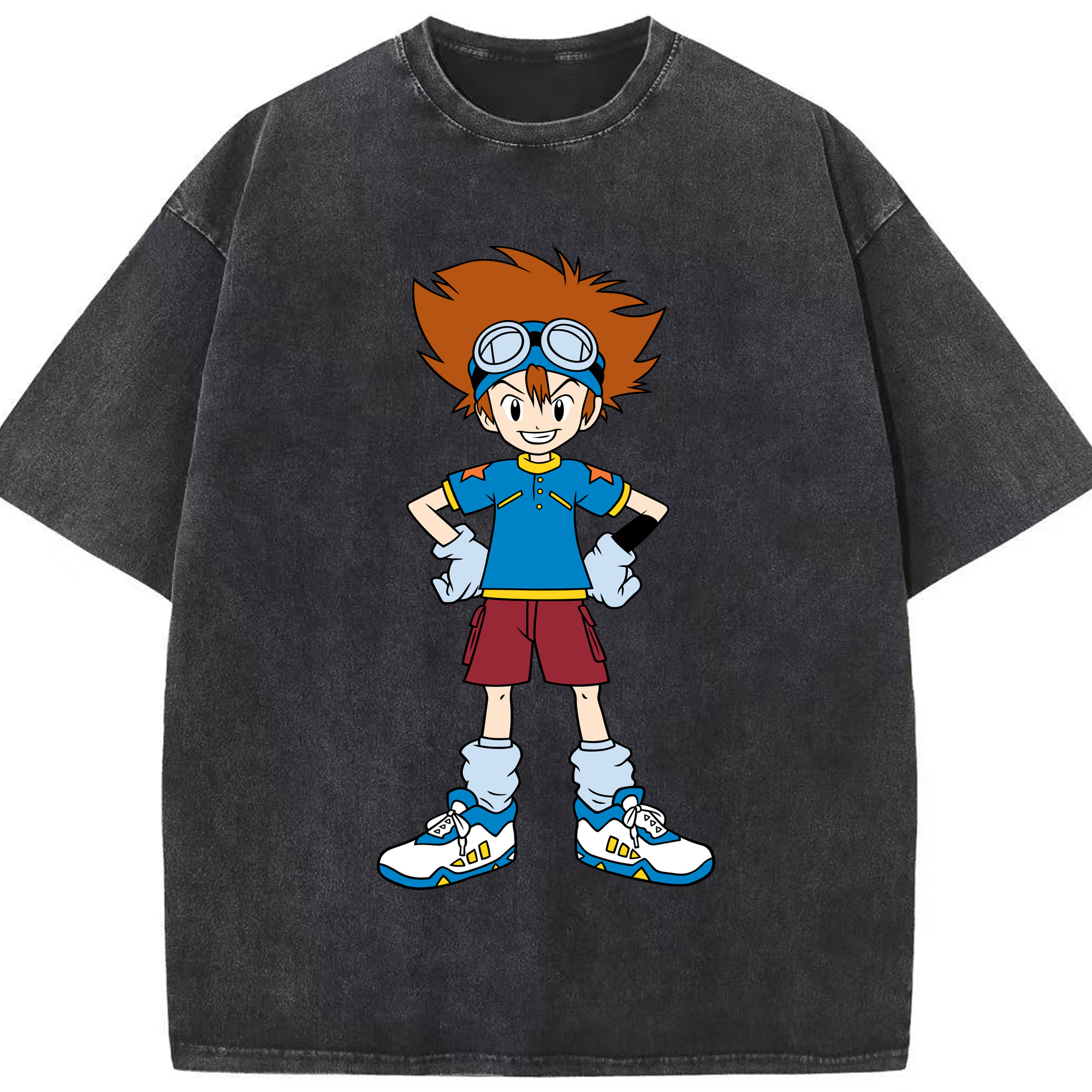 （画像用） Digimon デジタルモンスター/デジモン 綿100% ヴィンテージ風 半袖Tシャツ（フロントプリント）