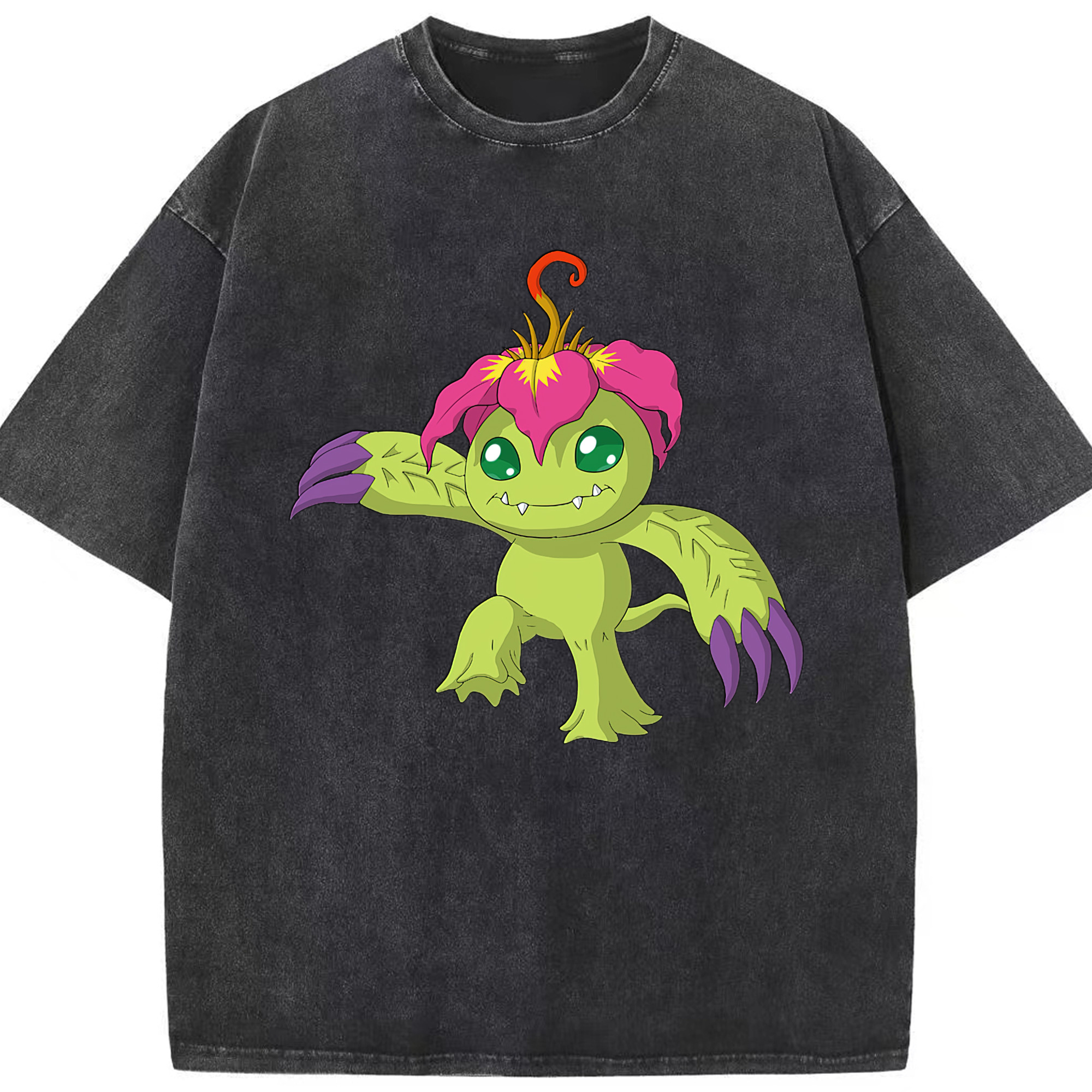 （画像用） Digimon デジタルモンスター/デジモン 綿100% ヴィンテージ風 半袖Tシャツ（フロントプリント）