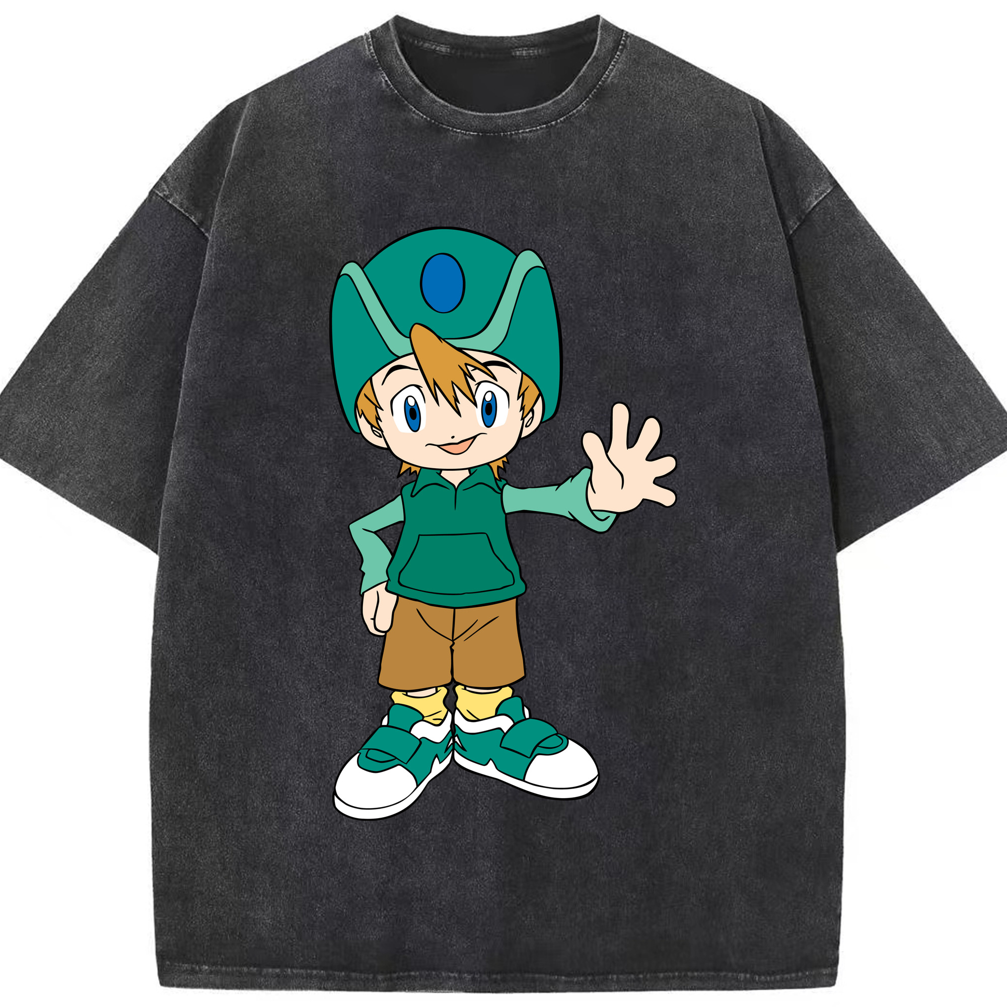 （画像用） Digimon デジタルモンスター/デジモン 綿100% ヴィンテージ風 半袖Tシャツ（フロントプリント）