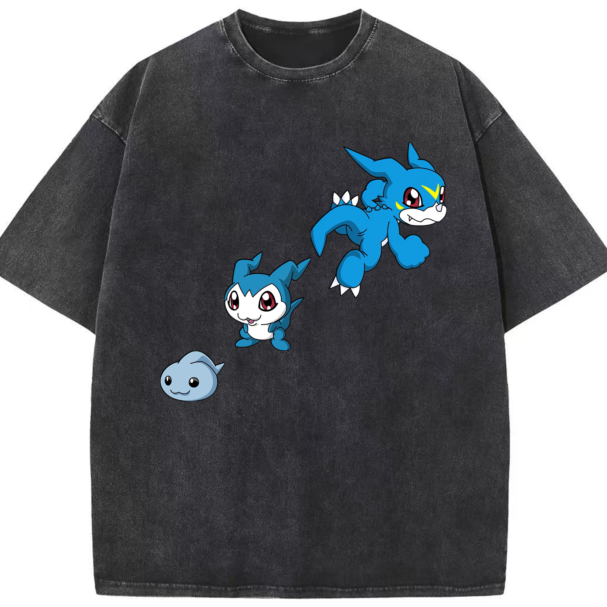 （画像用） Digimon デジタルモンスター/デジモン 綿100% ヴィンテージ風 半袖Tシャツ（フロントプリント）