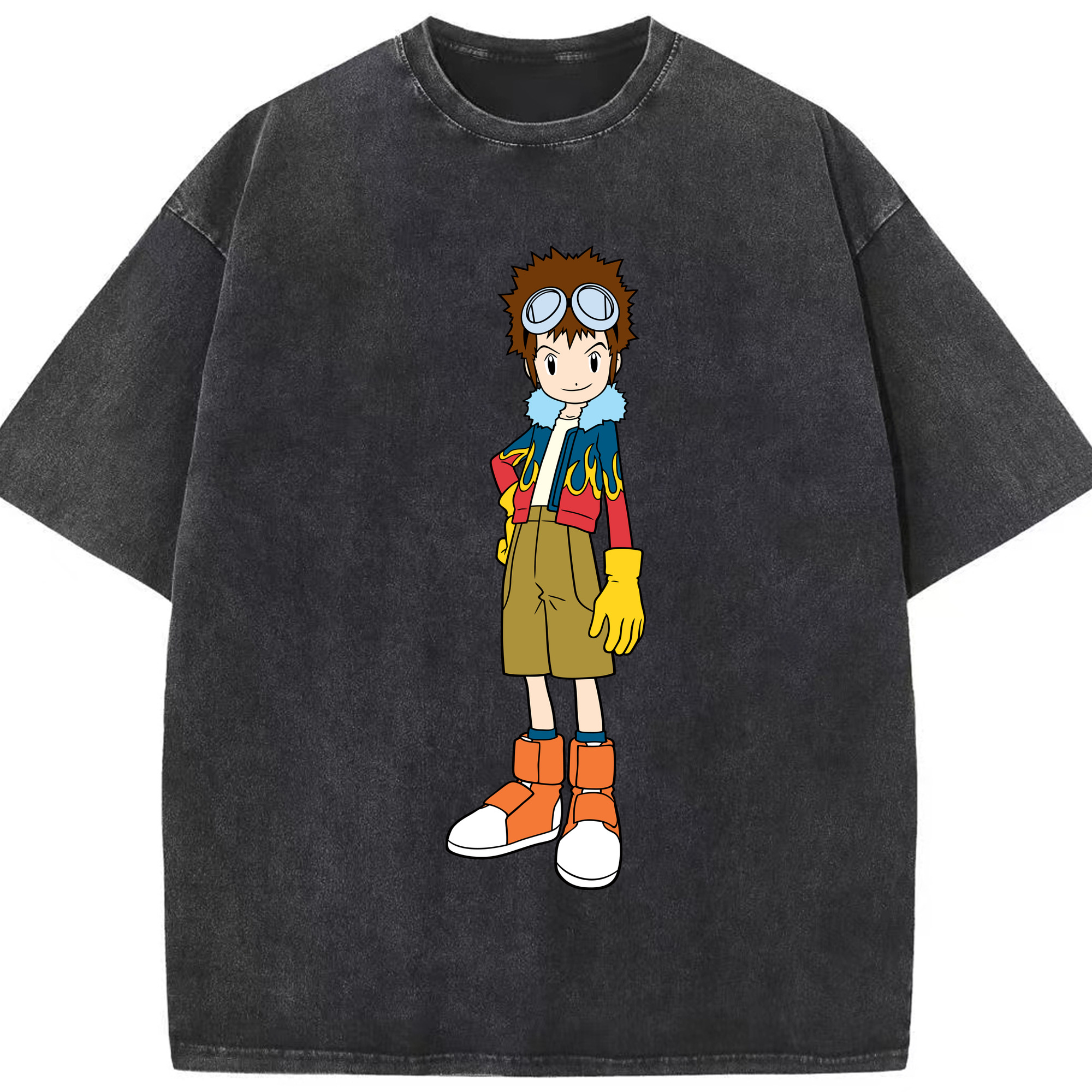 （画像用） Digimon デジタルモンスター/デジモン 綿100% ヴィンテージ風 半袖Tシャツ（フロントプリント）