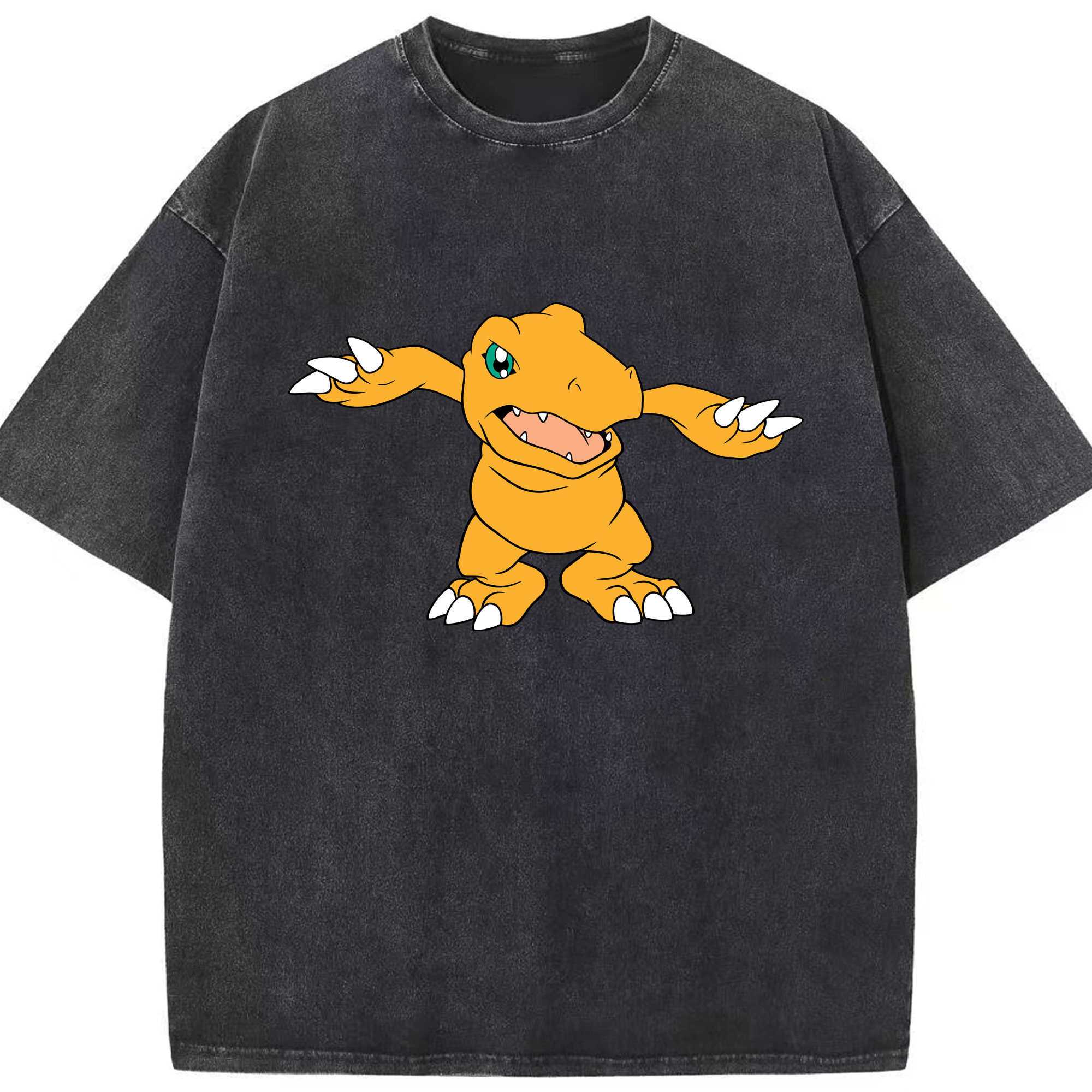 （画像用） Digimon デジタルモンスター/デジモン 綿100% ヴィンテージ風 半袖Tシャツ（フロントプリント）