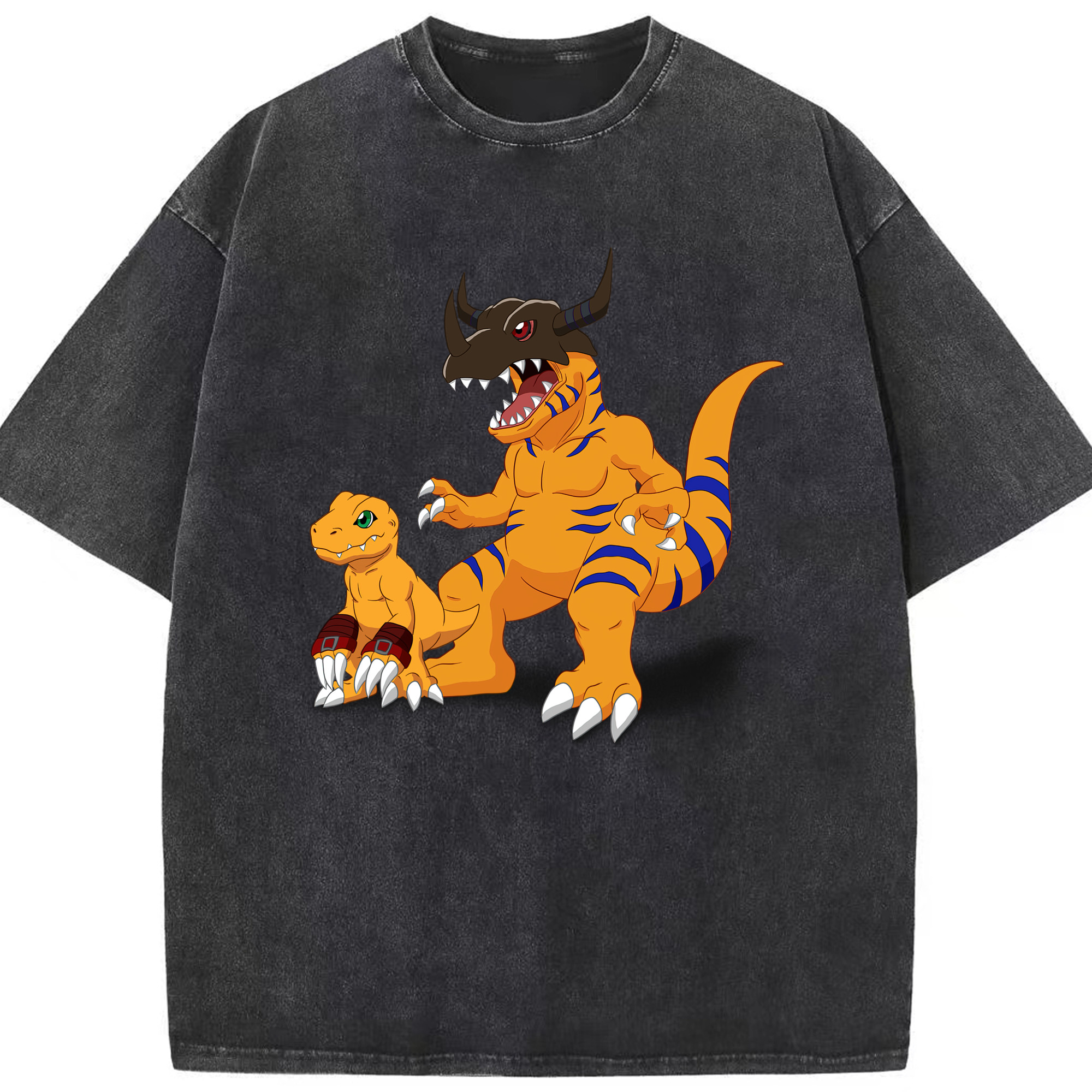 （画像用） Digimon デジタルモンスター/デジモン 綿100% ヴィンテージ風 半袖Tシャツ（フロントプリント）