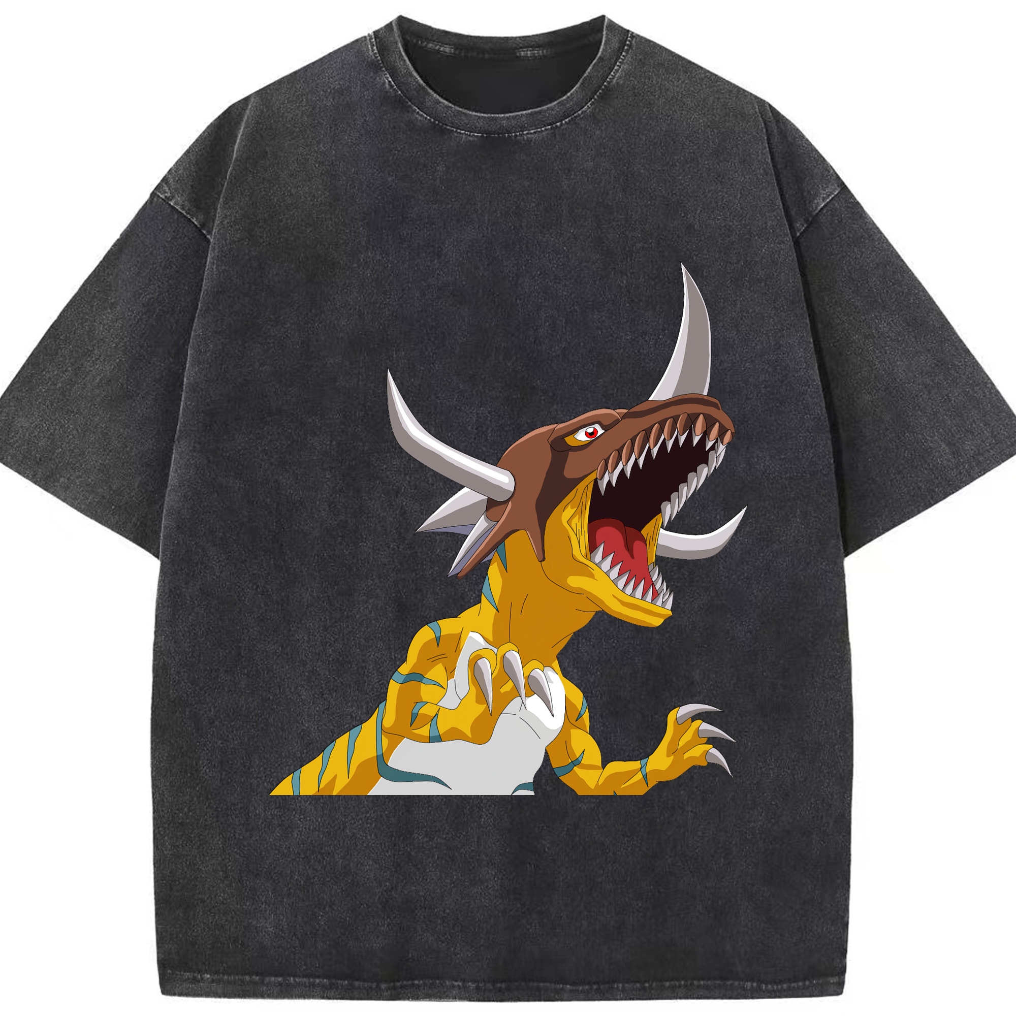 （画像用） Digimon デジタルモンスター/デジモン 綿100% ヴィンテージ風 半袖Tシャツ（フロントプリント）