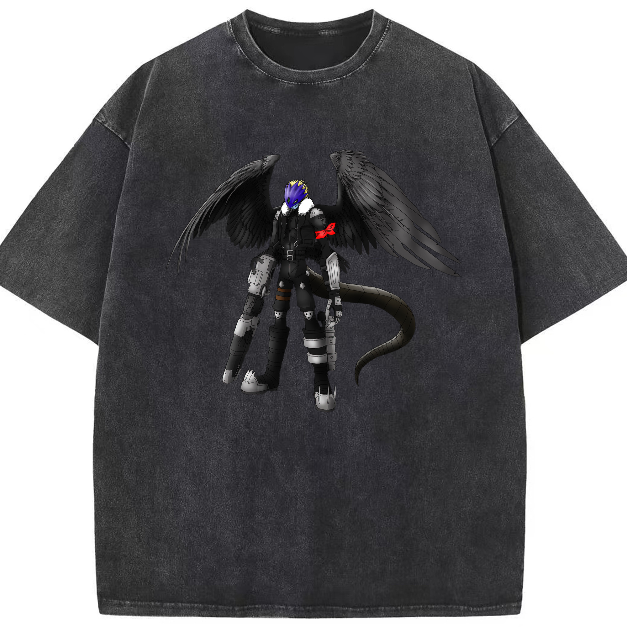 （画像用） Digimon デジタルモンスター/デジモン 綿100% ヴィンテージ風 半袖Tシャツ（フロントプリント）