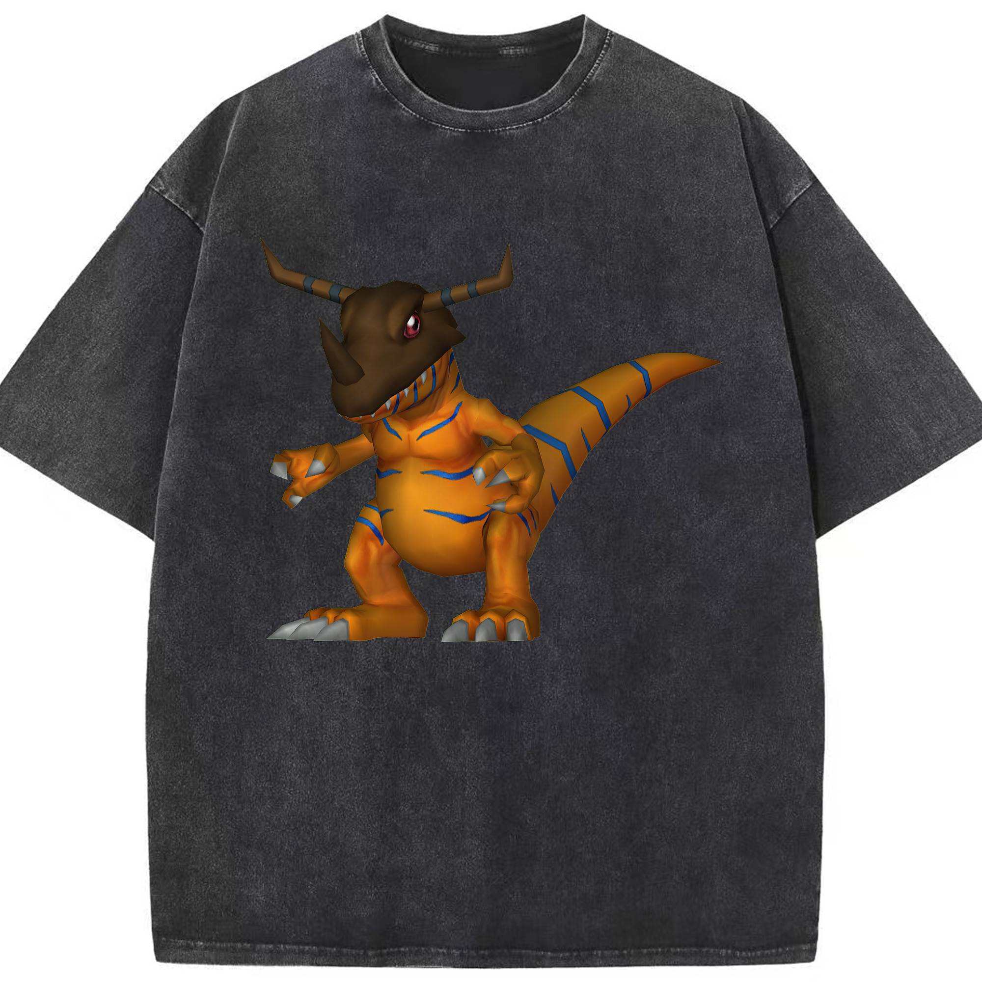 （画像用） Digimon デジタルモンスター/デジモン 綿100% ヴィンテージ風 半袖Tシャツ（フロントプリント）