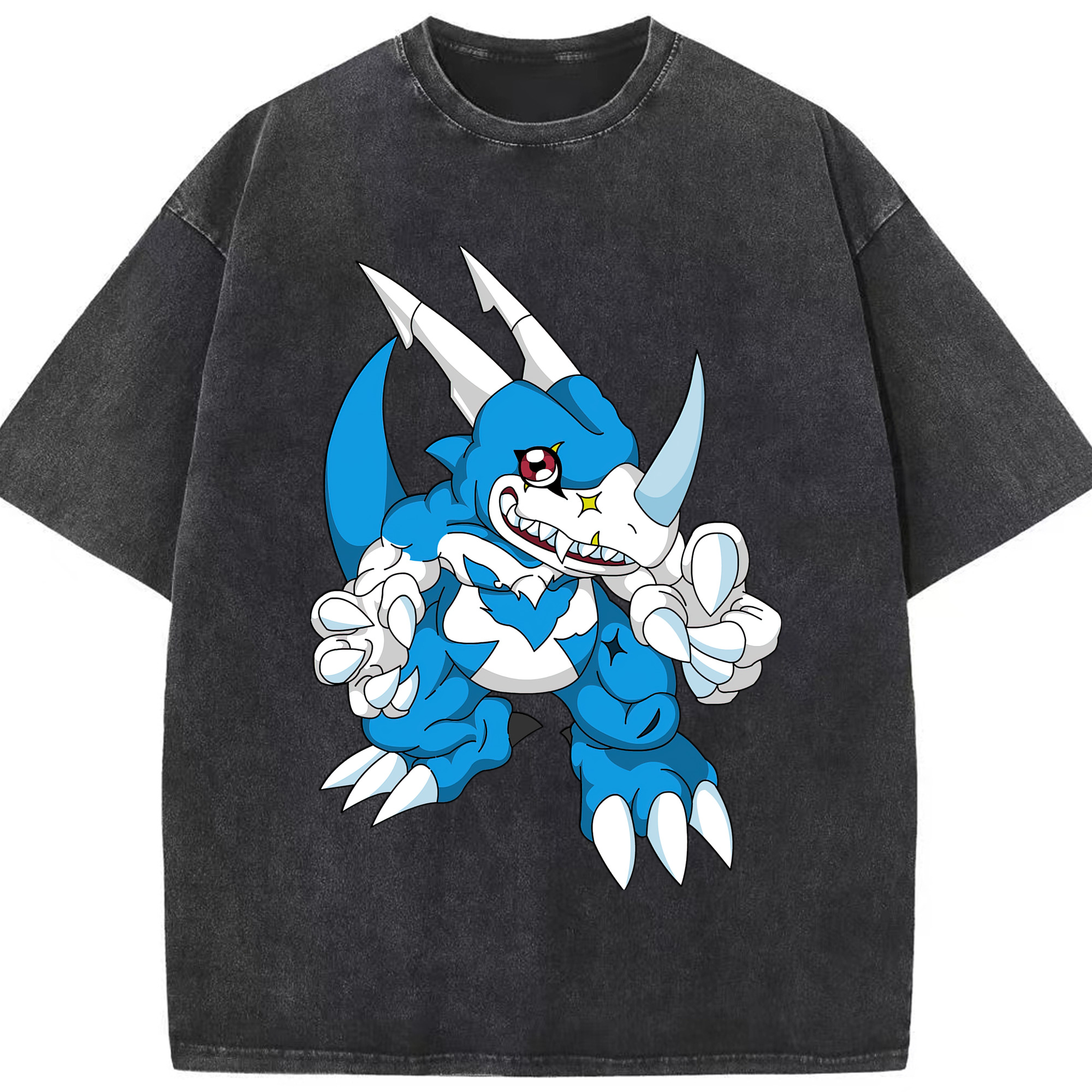 （画像用） Digimon デジタルモンスター/デジモン 綿100% ヴィンテージ風 半袖Tシャツ（フロントプリント）