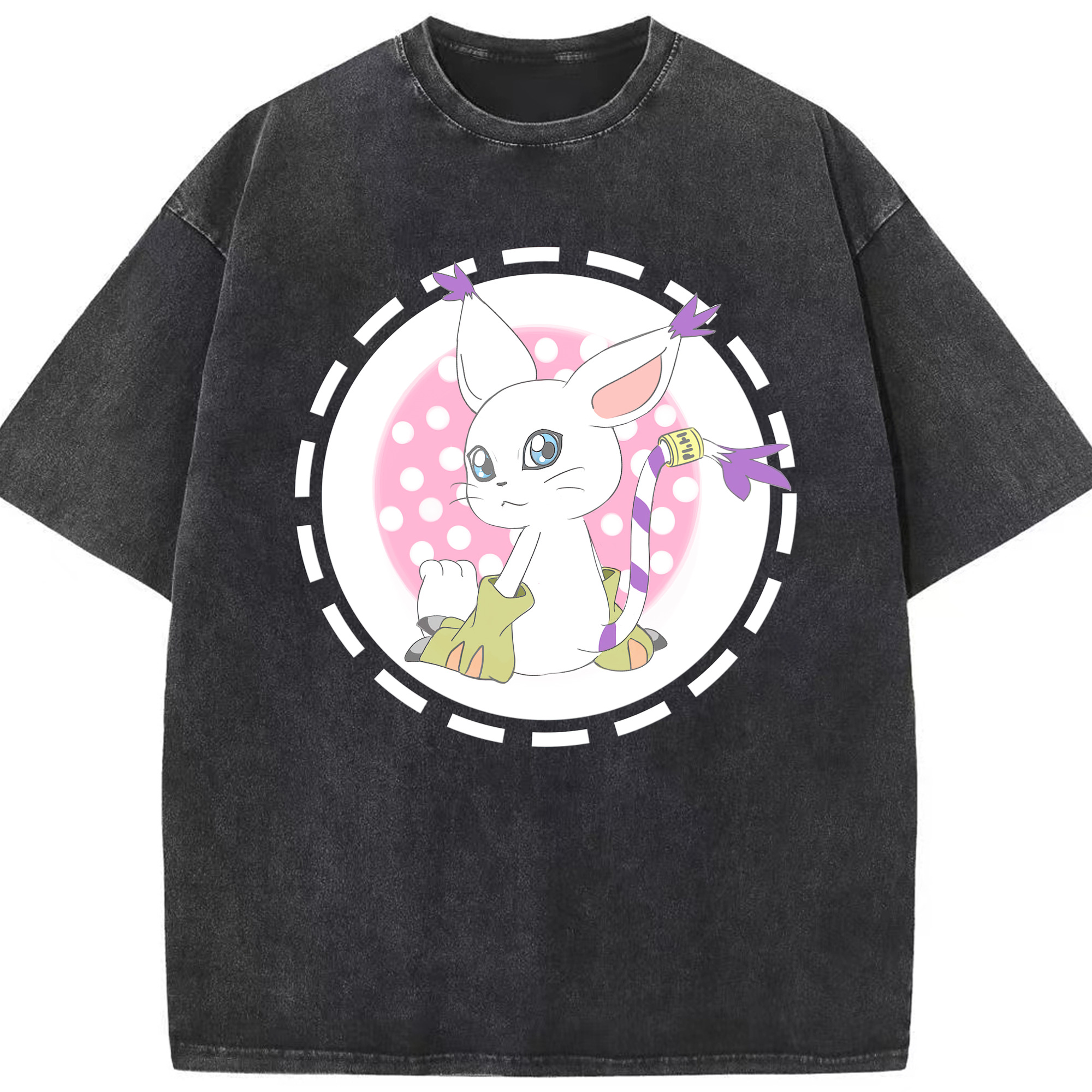 （画像用） Digimon デジタルモンスター/デジモン 綿100% ヴィンテージ風 半袖Tシャツ（フロントプリント）