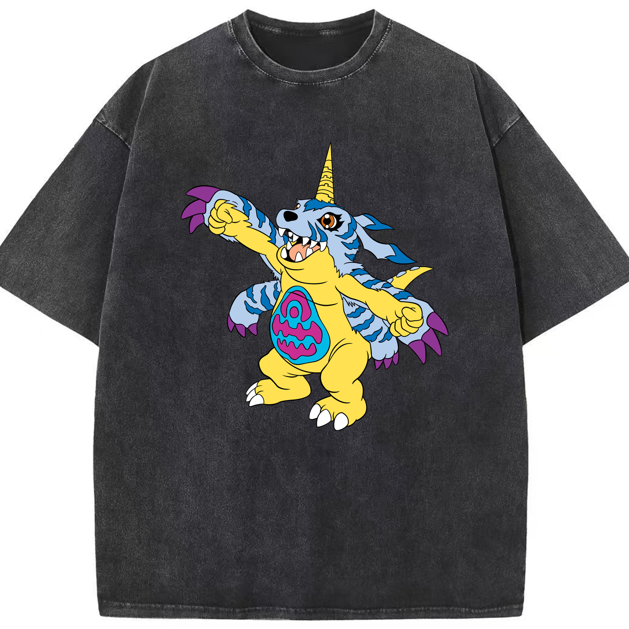 （画像用） Digimon デジタルモンスター/デジモン 綿100% ヴィンテージ風 半袖Tシャツ（フロントプリント）