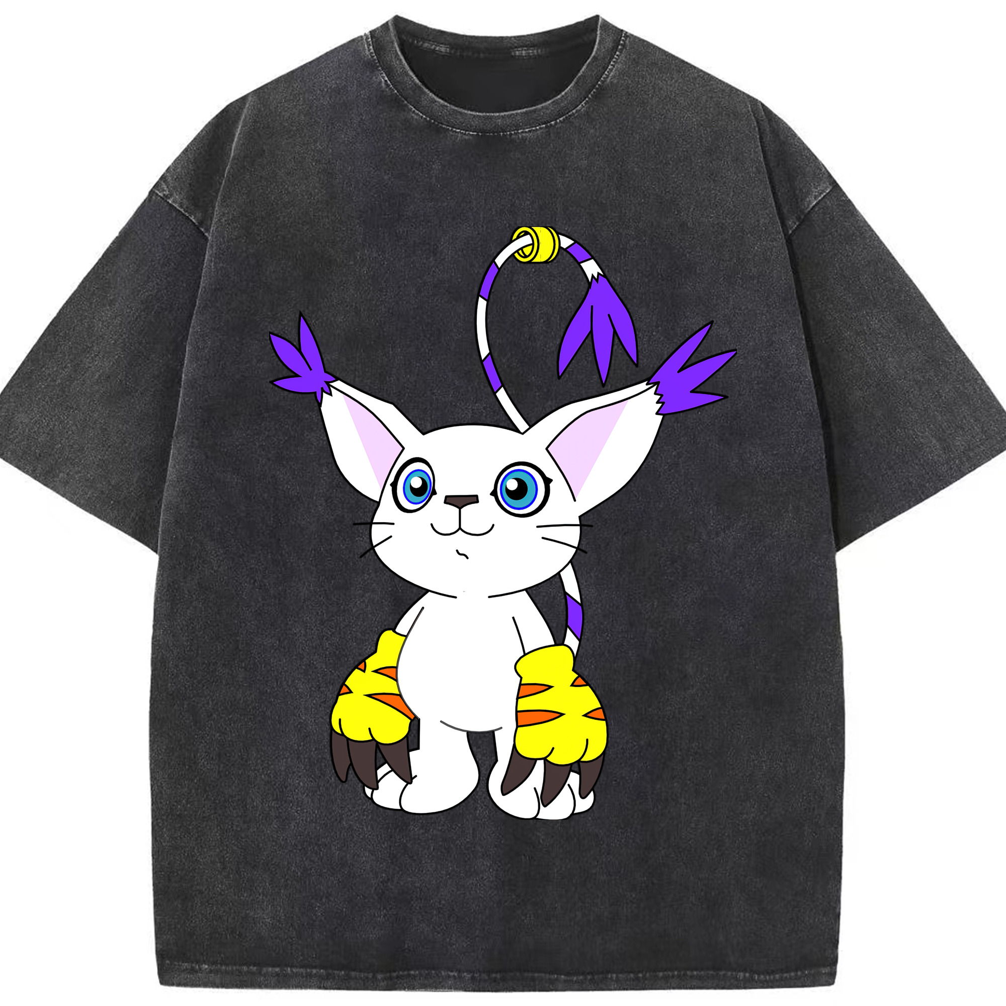 （画像用） Digimon デジタルモンスター/デジモン 綿100% ヴィンテージ風 半袖Tシャツ（フロントプリント）