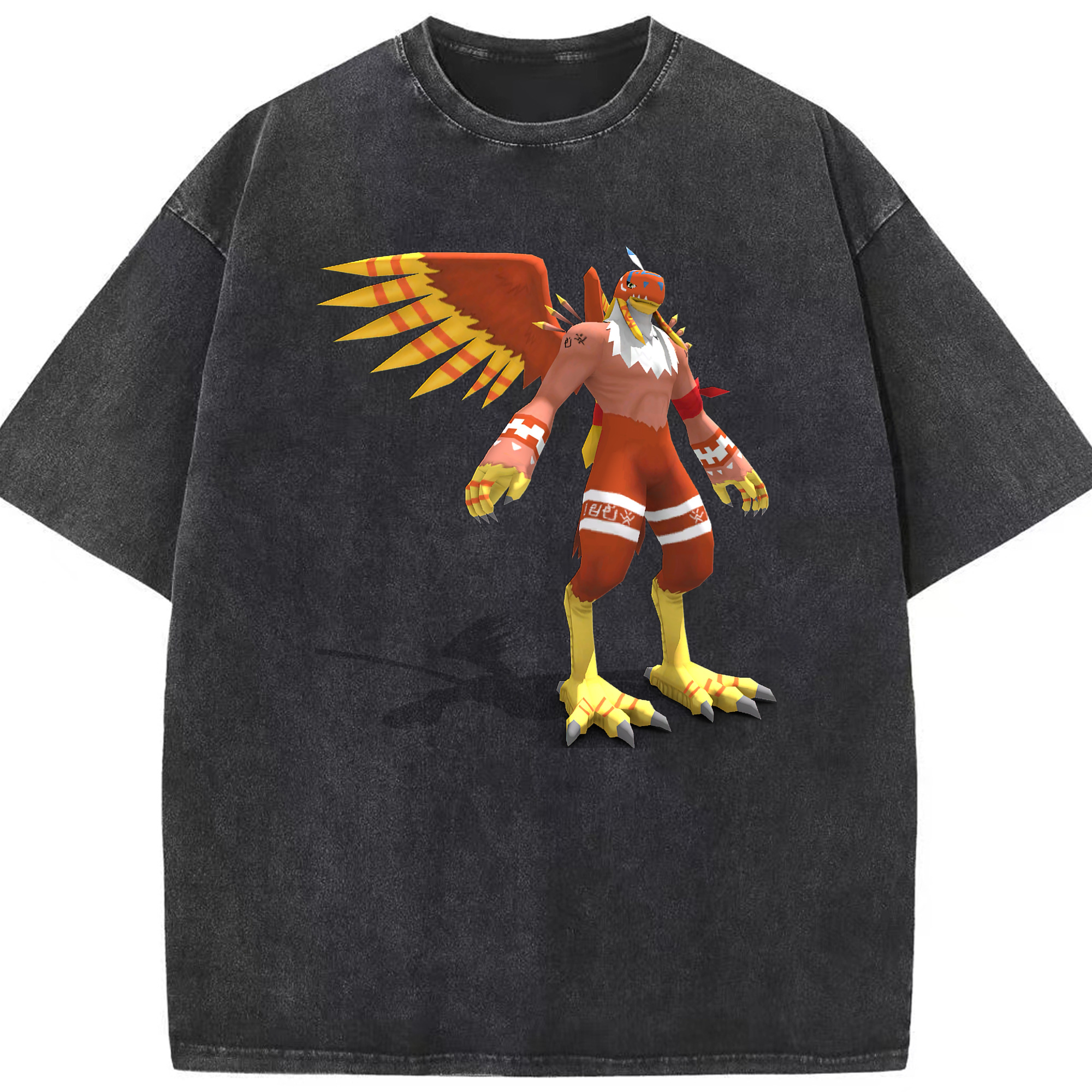 （画像用） Digimon デジタルモンスター/デジモン 綿100% ヴィンテージ風 半袖Tシャツ（フロントプリント）