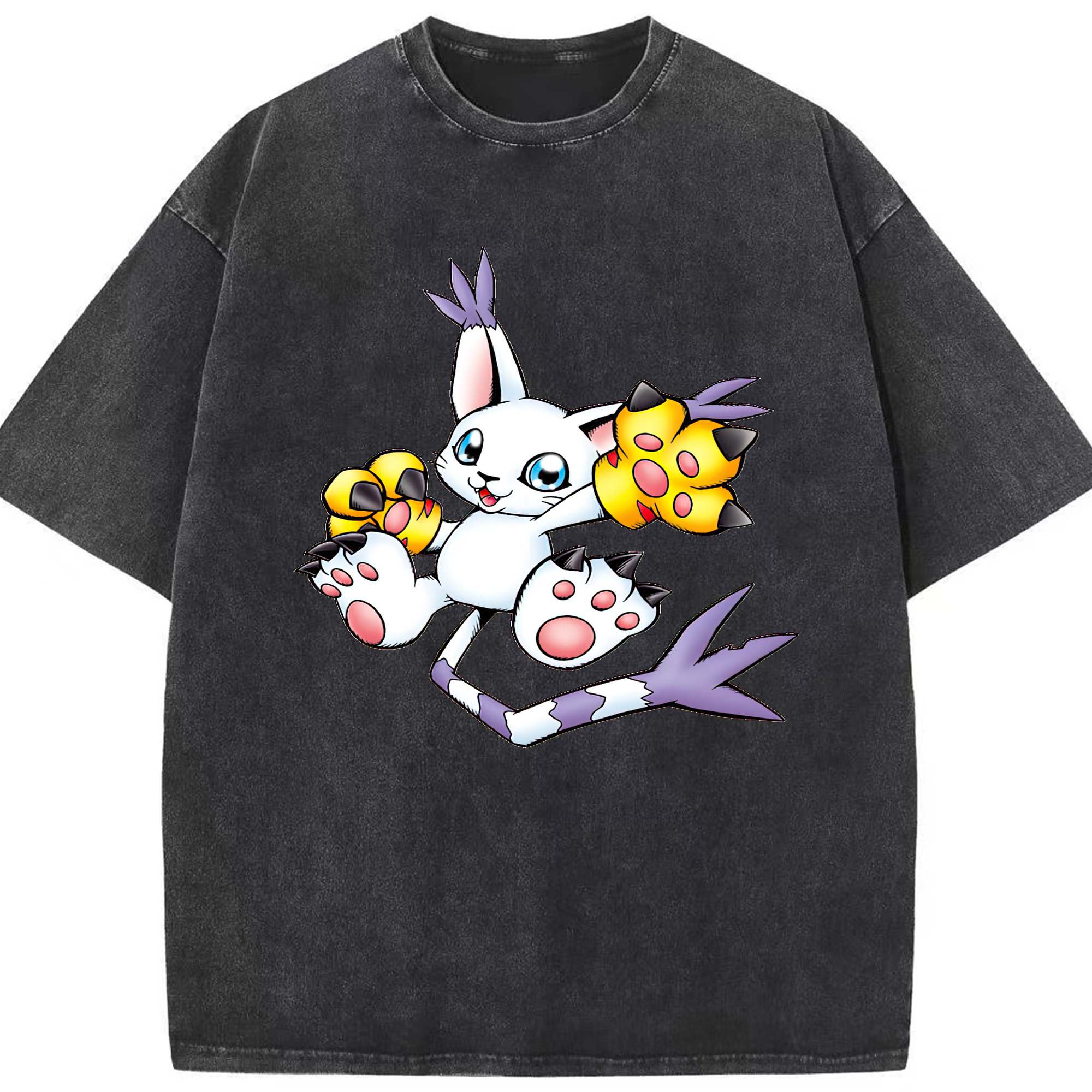 （画像用） Digimon デジタルモンスター/デジモン 綿100% ヴィンテージ風 半袖Tシャツ（フロントプリント）