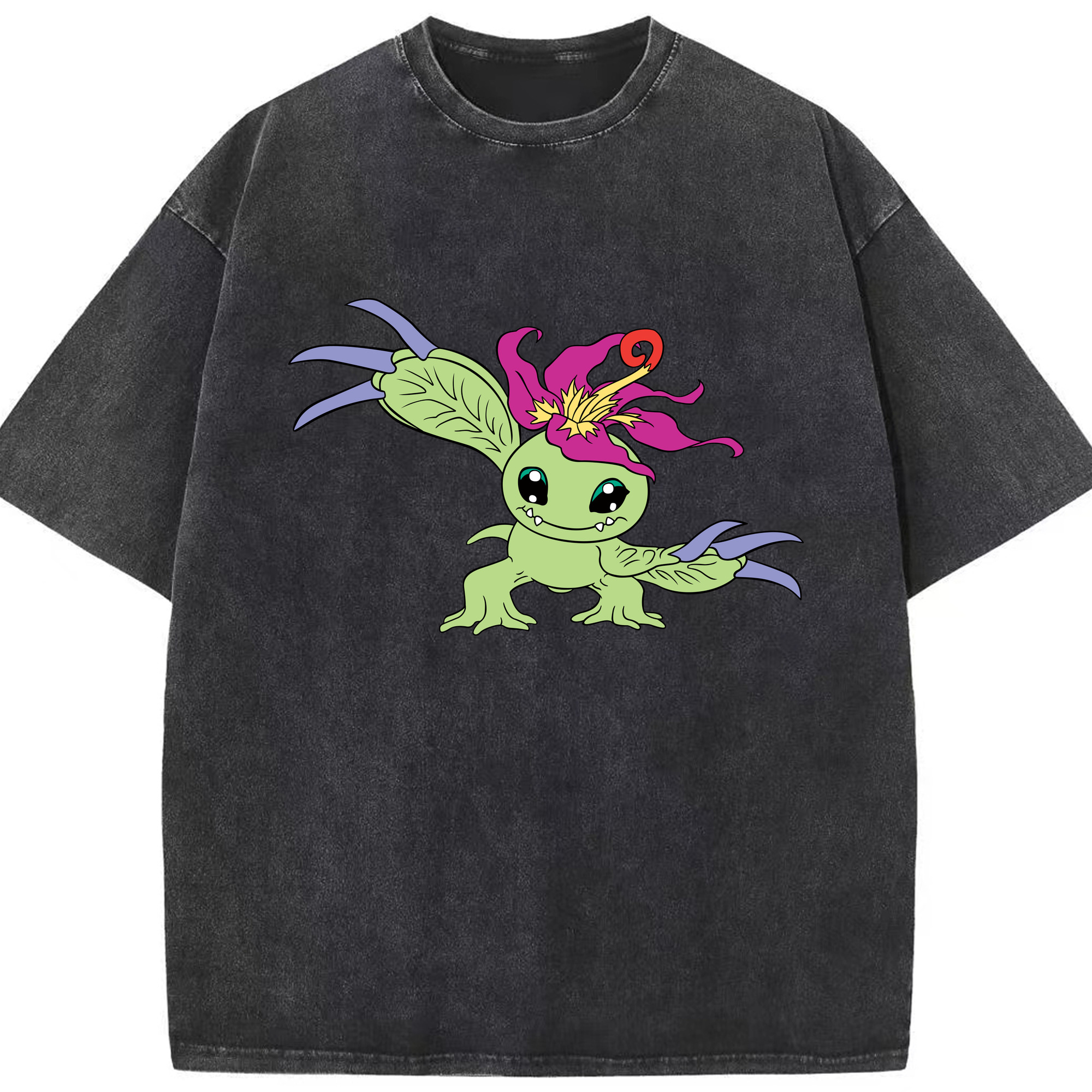 （画像用） Digimon デジタルモンスター/デジモン 綿100% ヴィンテージ風 半袖Tシャツ（フロントプリント）