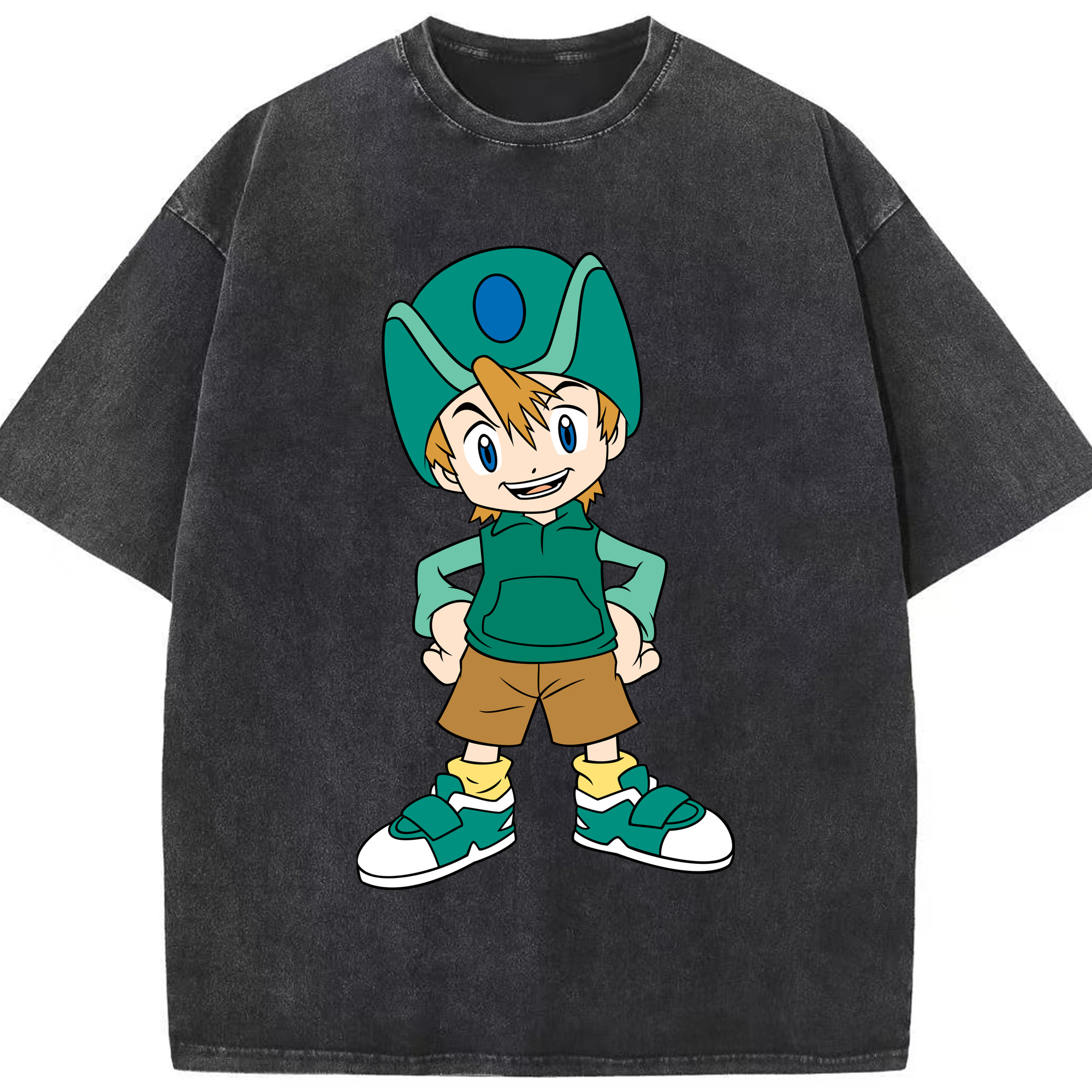 （画像用） Digimon デジタルモンスター/デジモン 綿100% ヴィンテージ風 半袖Tシャツ（フロントプリント）