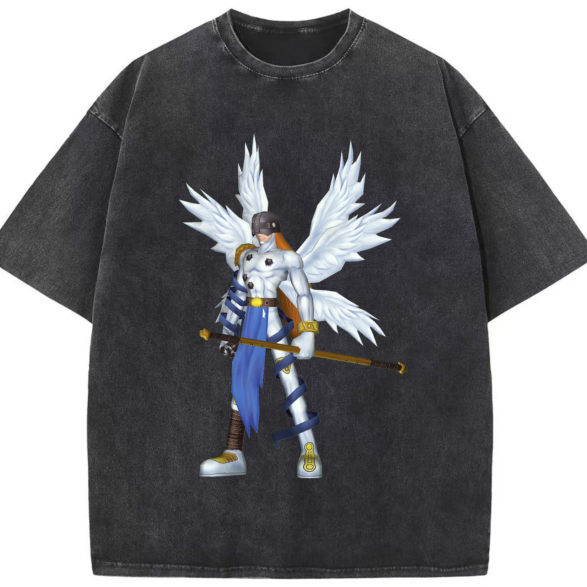 （画像用） Digimon デジタルモンスター/デジモン 綿100% ヴィンテージ風 半袖Tシャツ（フロントプリント）