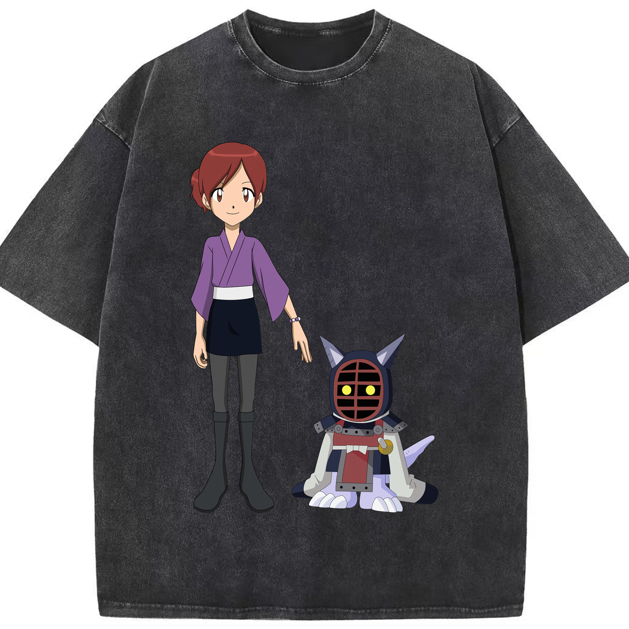 （画像用） Digimon デジタルモンスター/デジモン 綿100% ヴィンテージ風 半袖Tシャツ（フロントプリント）