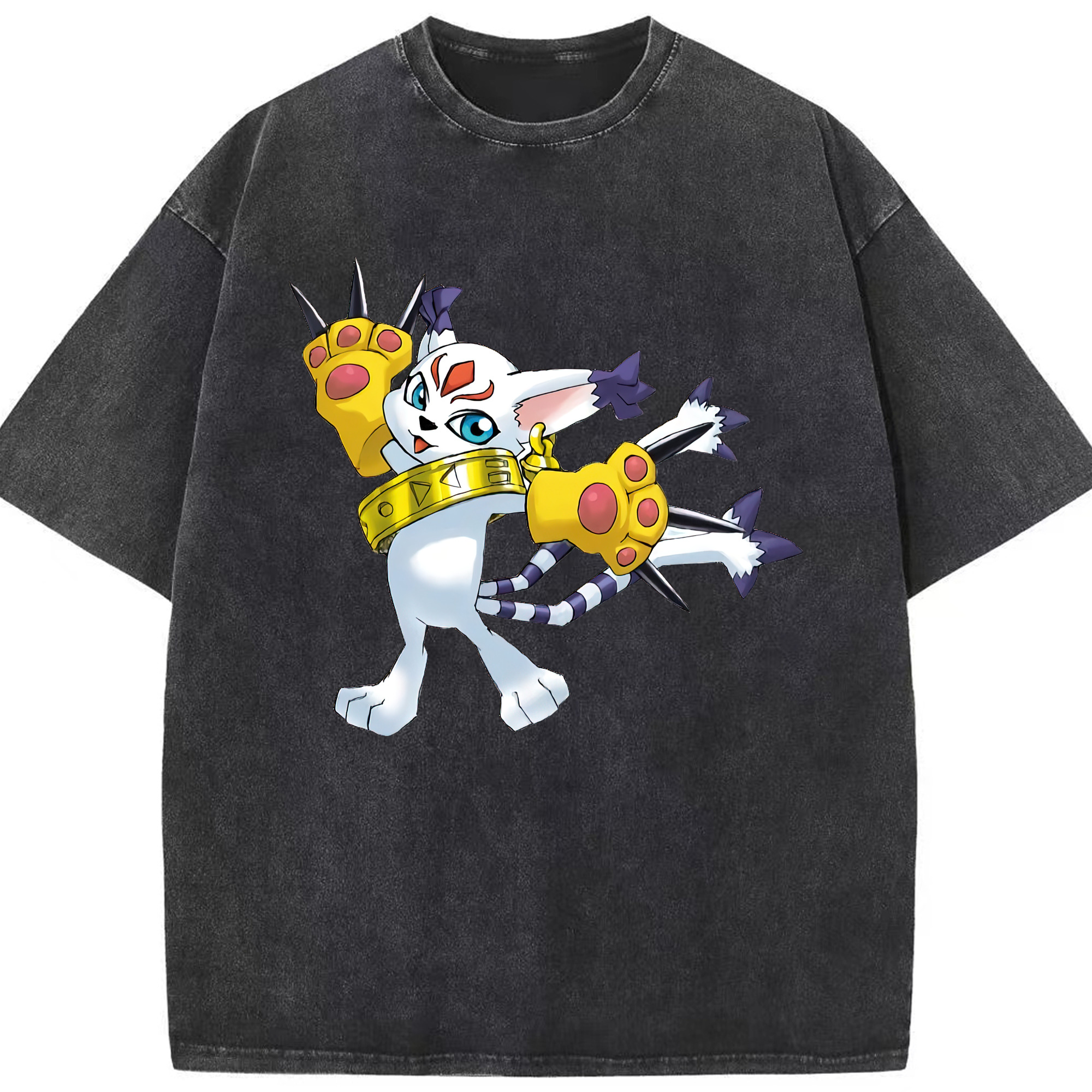 （画像用） Digimon デジタルモンスター/デジモン 綿100% ヴィンテージ風 半袖Tシャツ（フロントプリント）