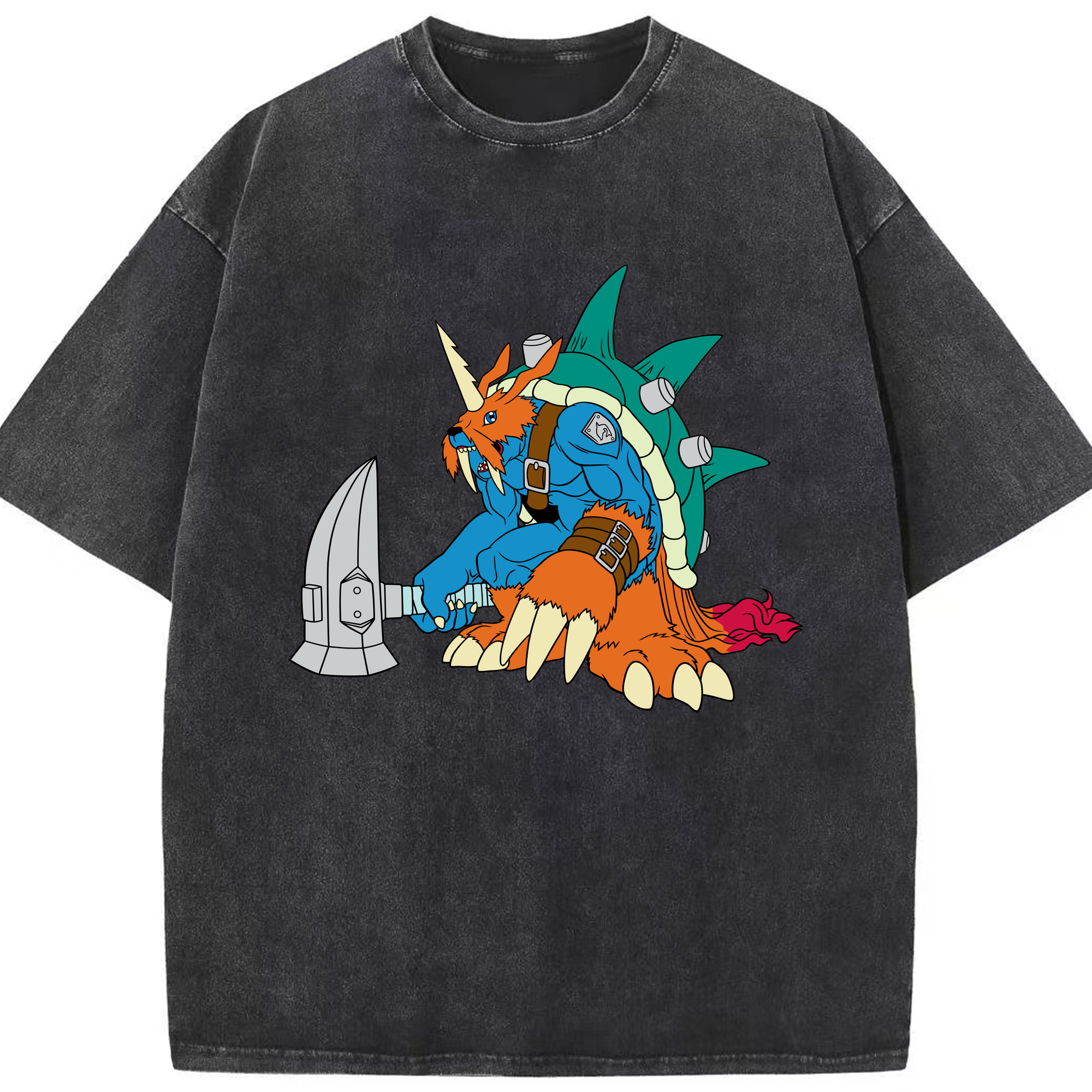 （画像用） Digimon デジタルモンスター/デジモン 綿100% ヴィンテージ風 半袖Tシャツ（フロントプリント）
