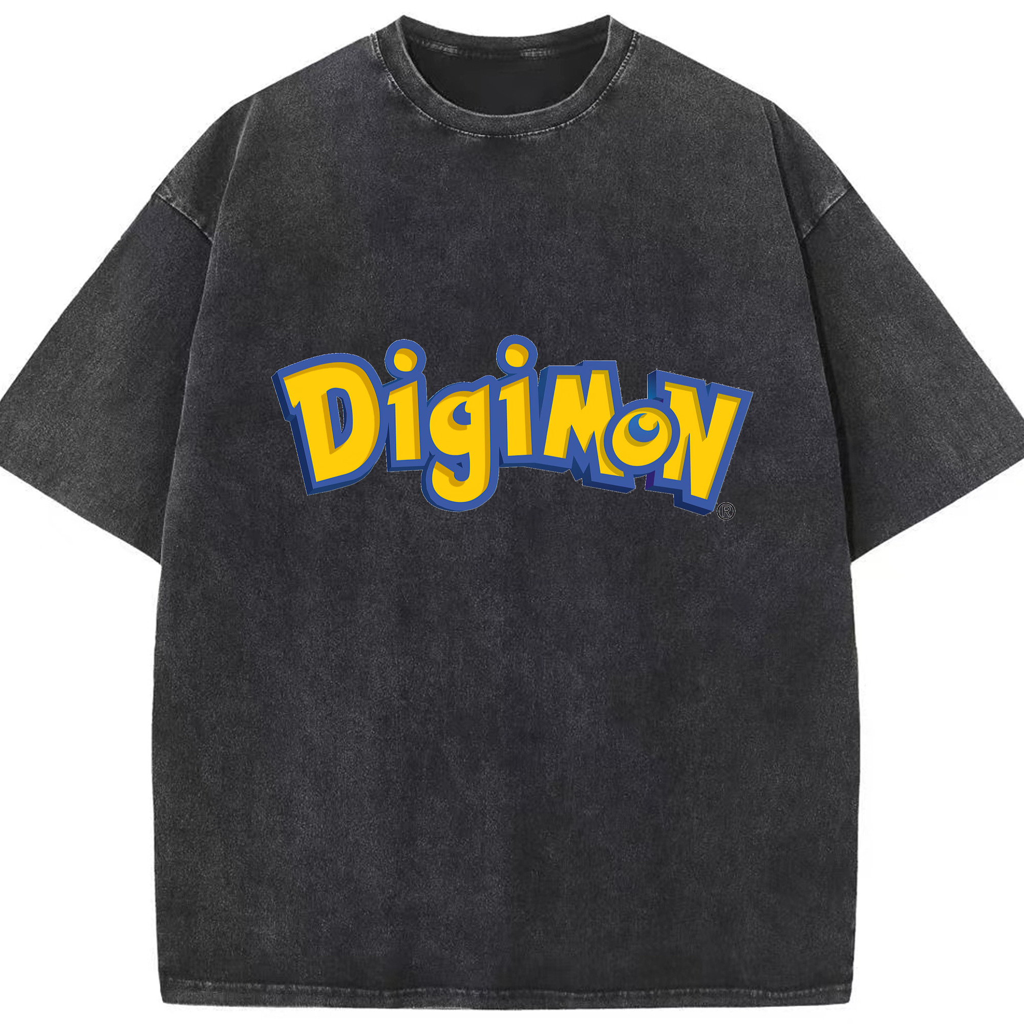 （画像用） Digimon デジタルモンスター/デジモン 綿100% ヴィンテージ風 半袖Tシャツ（フロントプリント）