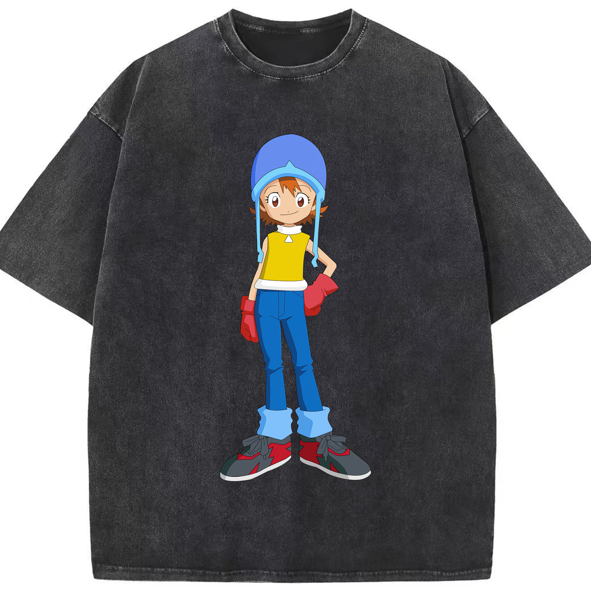 （画像用） Digimon デジタルモンスター/デジモン 綿100% ヴィンテージ風 半袖Tシャツ（フロントプリント）