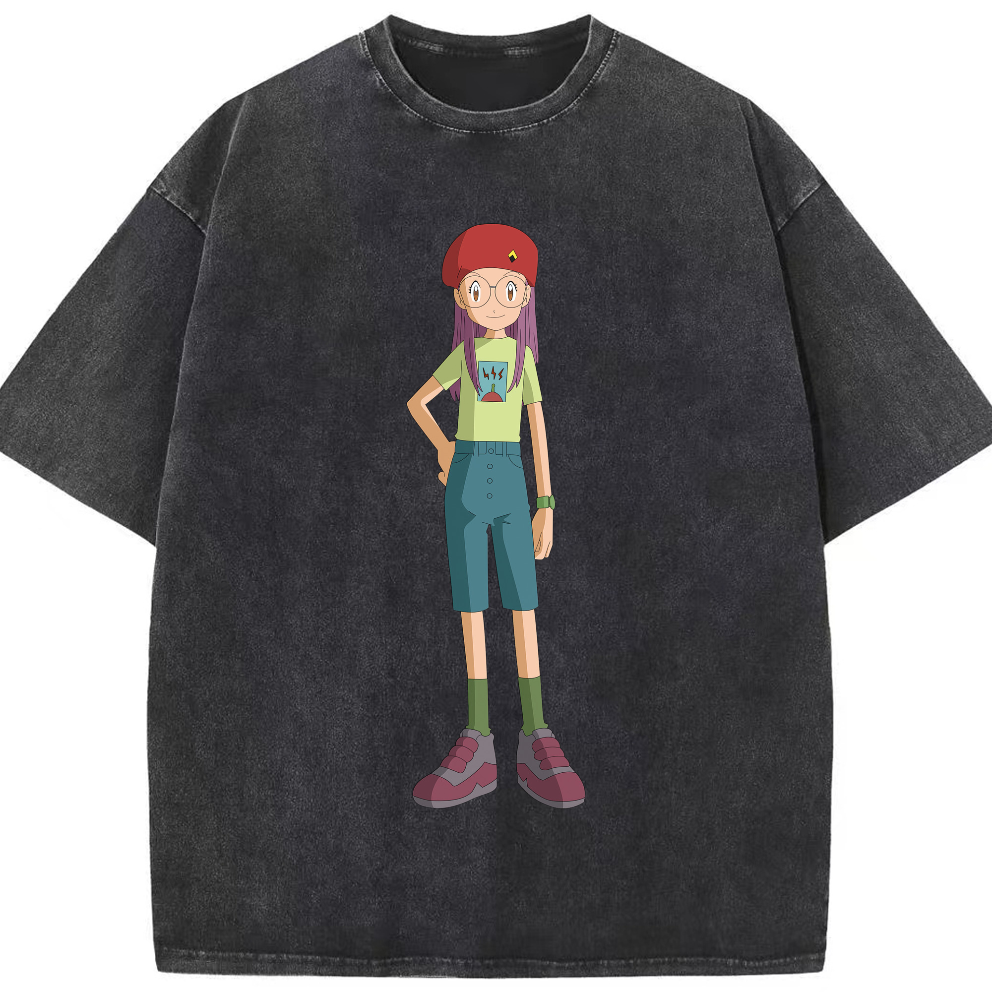 （画像用） Digimon デジタルモンスター/デジモン 綿100% ヴィンテージ風 半袖Tシャツ（フロントプリント）