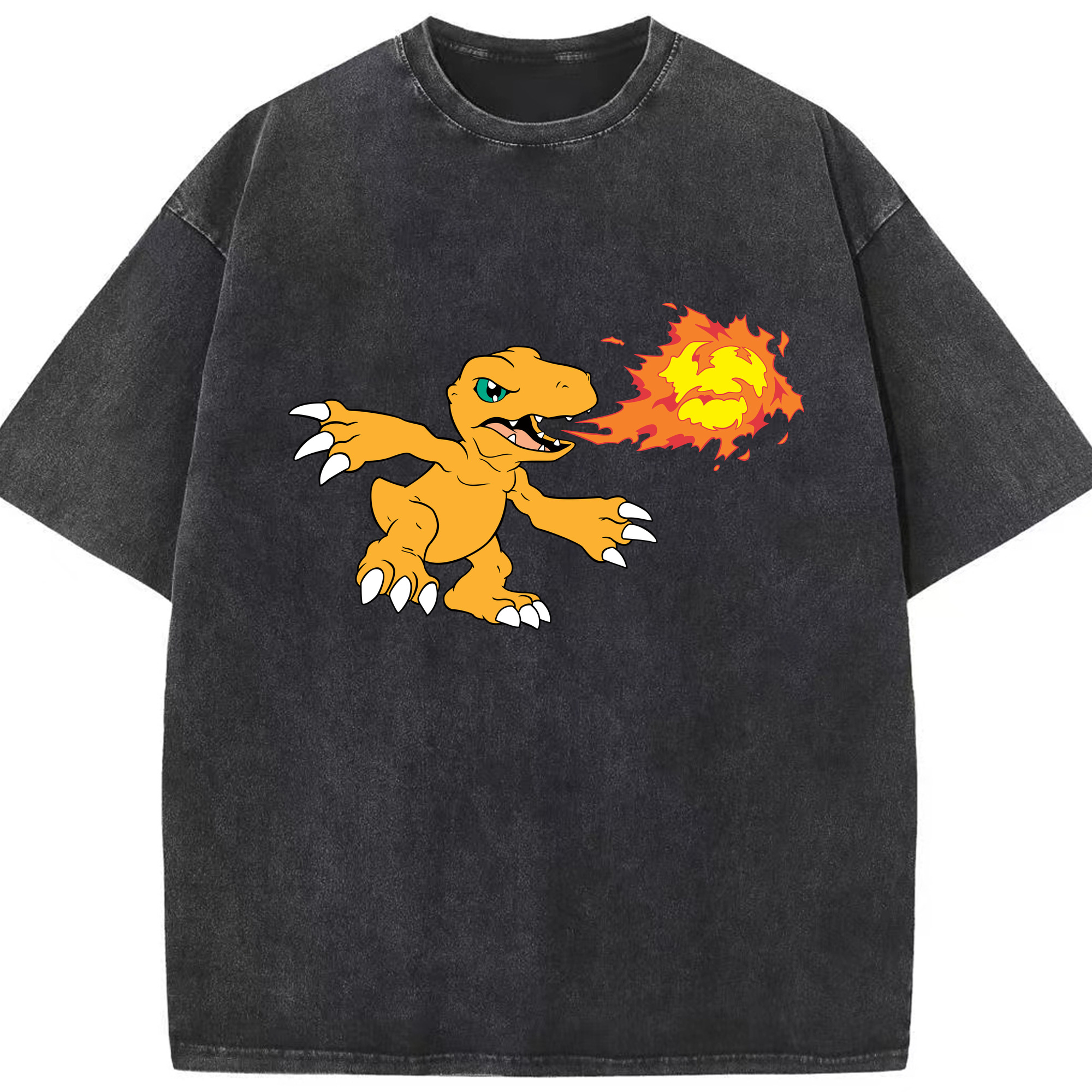 （画像用） Digimon デジタルモンスター/デジモン 綿100% ヴィンテージ風 半袖Tシャツ（フロントプリント）