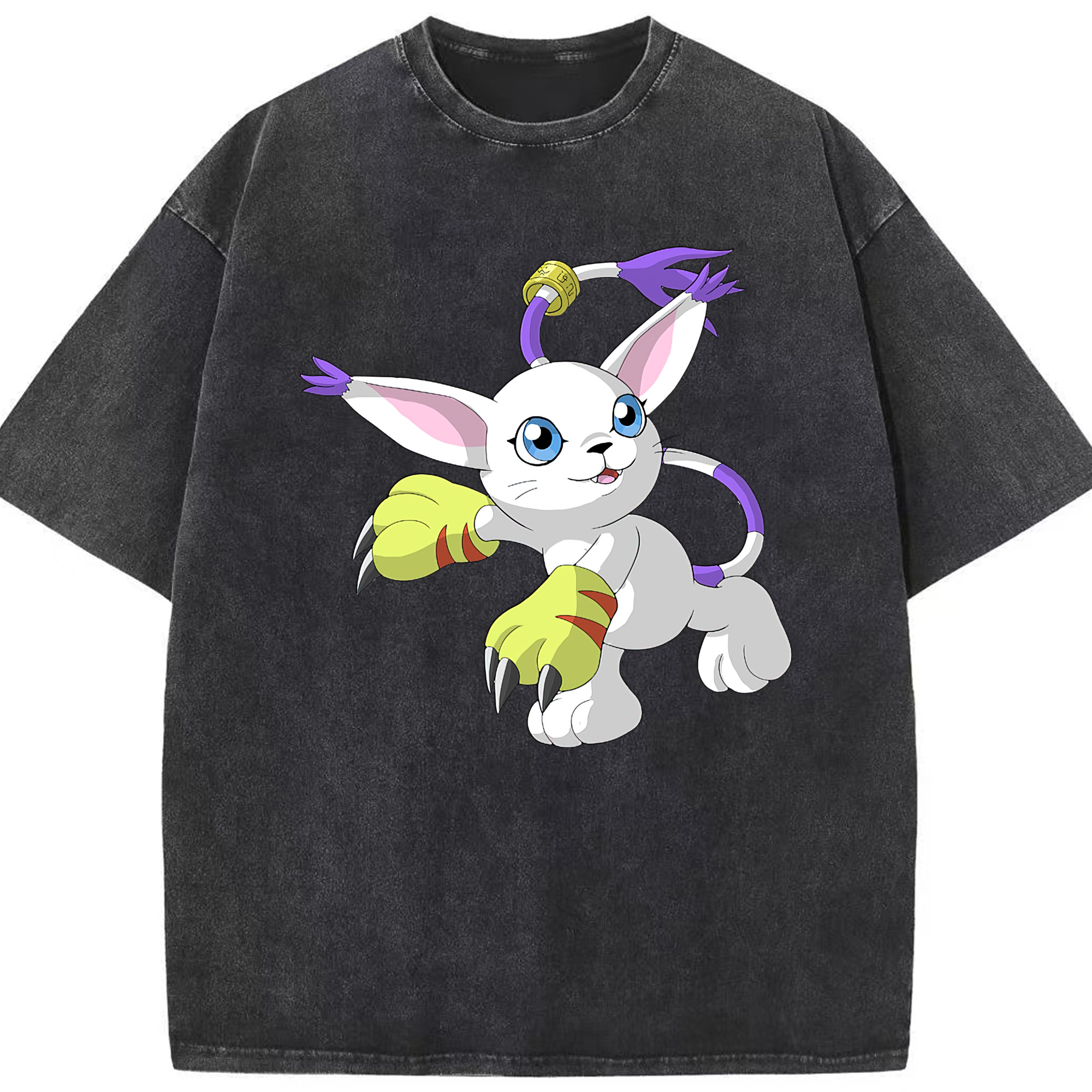 （画像用） Digimon デジタルモンスター/デジモン 綿100% ヴィンテージ風 半袖Tシャツ（フロントプリント）