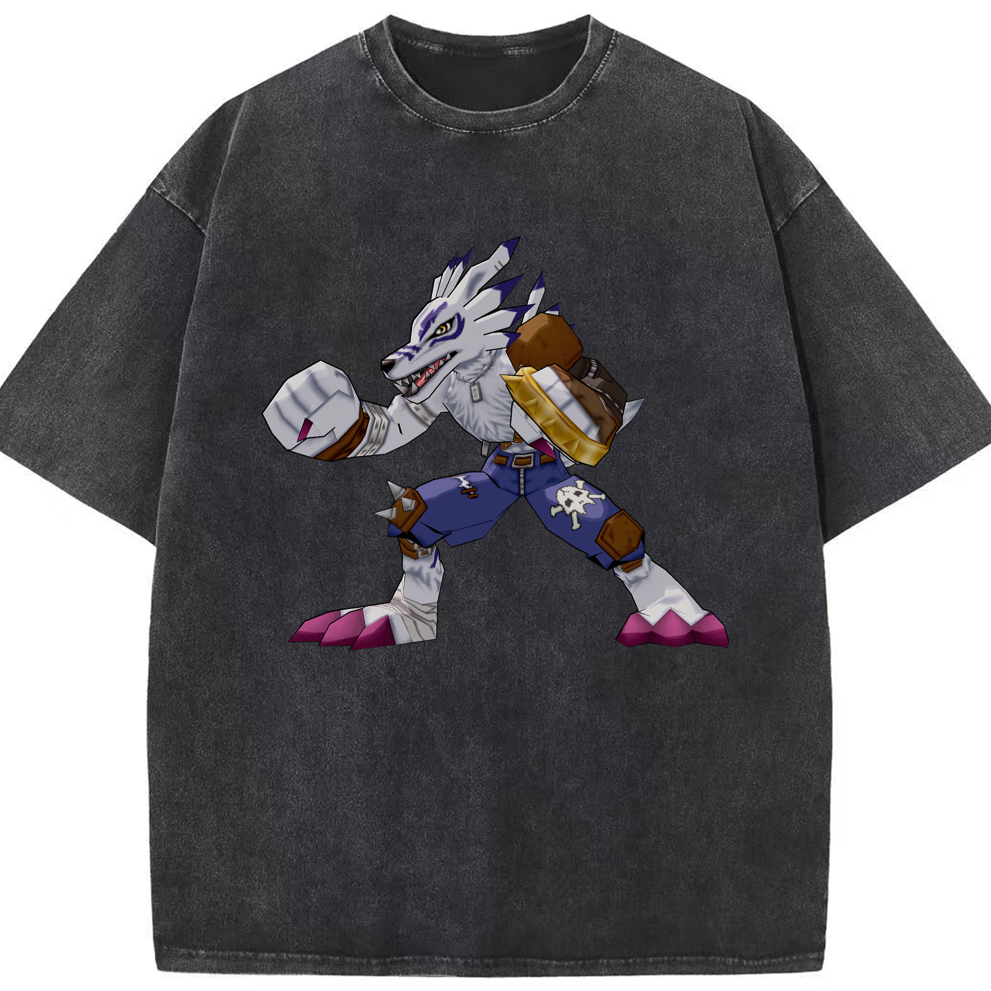 （画像用） Digimon デジタルモンスター/デジモン 綿100% ヴィンテージ風 半袖Tシャツ（フロントプリント）