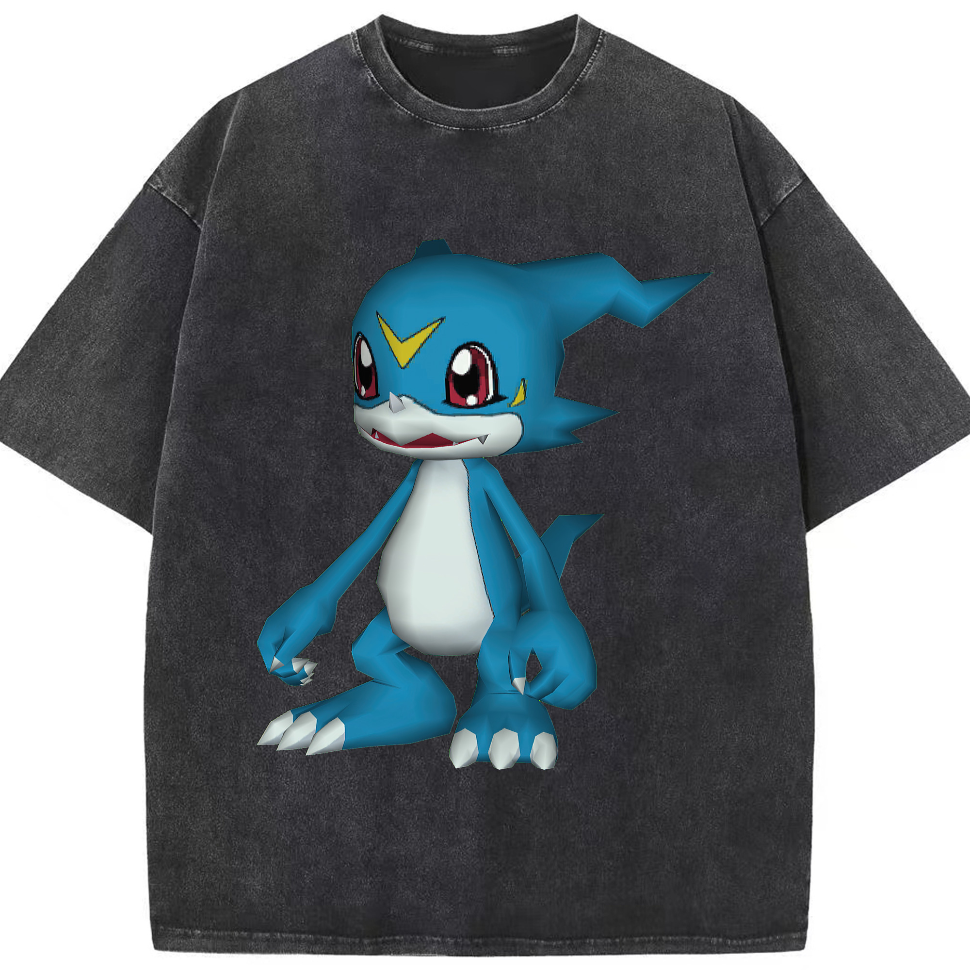 （画像用） Digimon デジタルモンスター/デジモン 綿100% ヴィンテージ風 半袖Tシャツ（フロントプリント）
